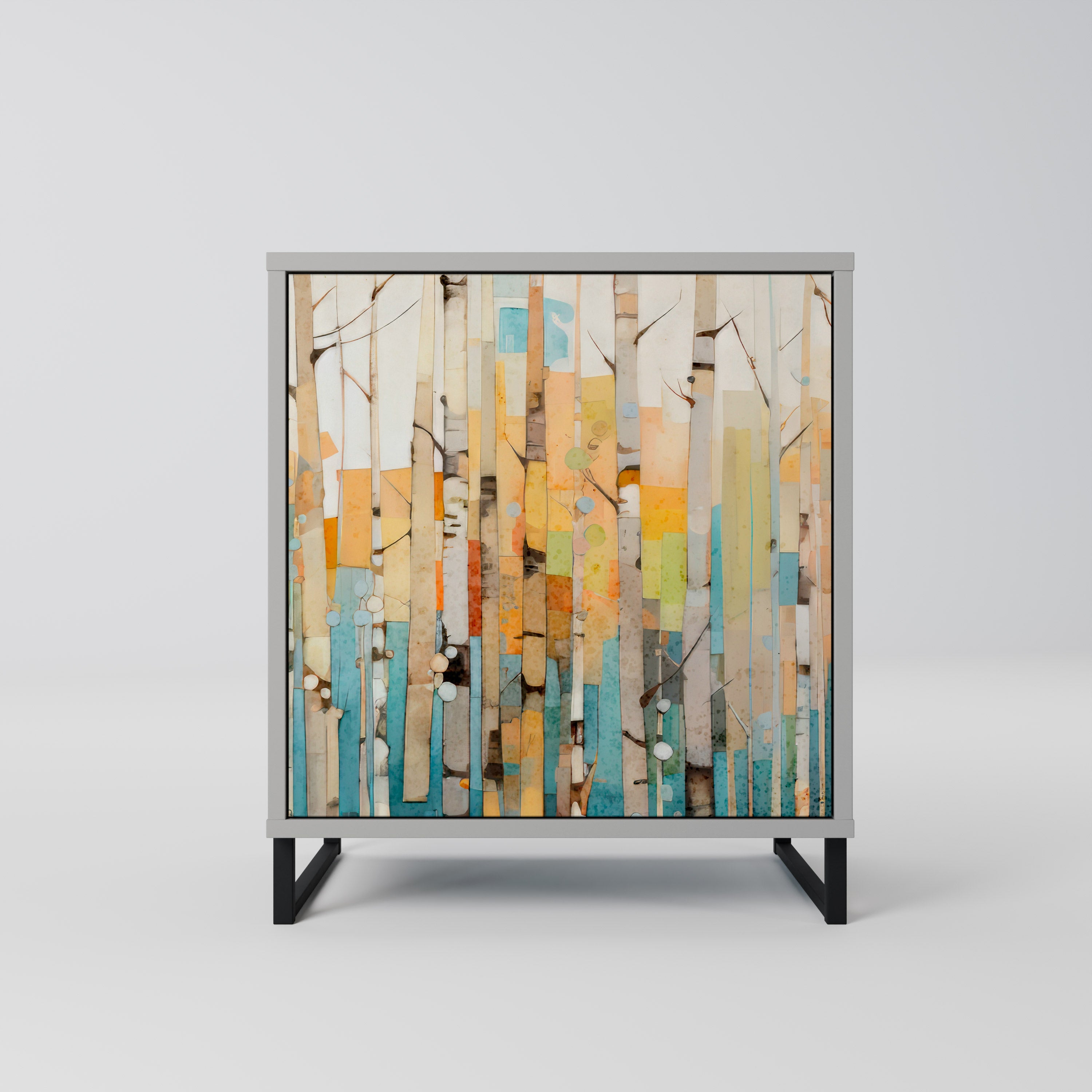 BIRCH KALEIDOSCOPE 1-Door Sideboard in Grey Finish