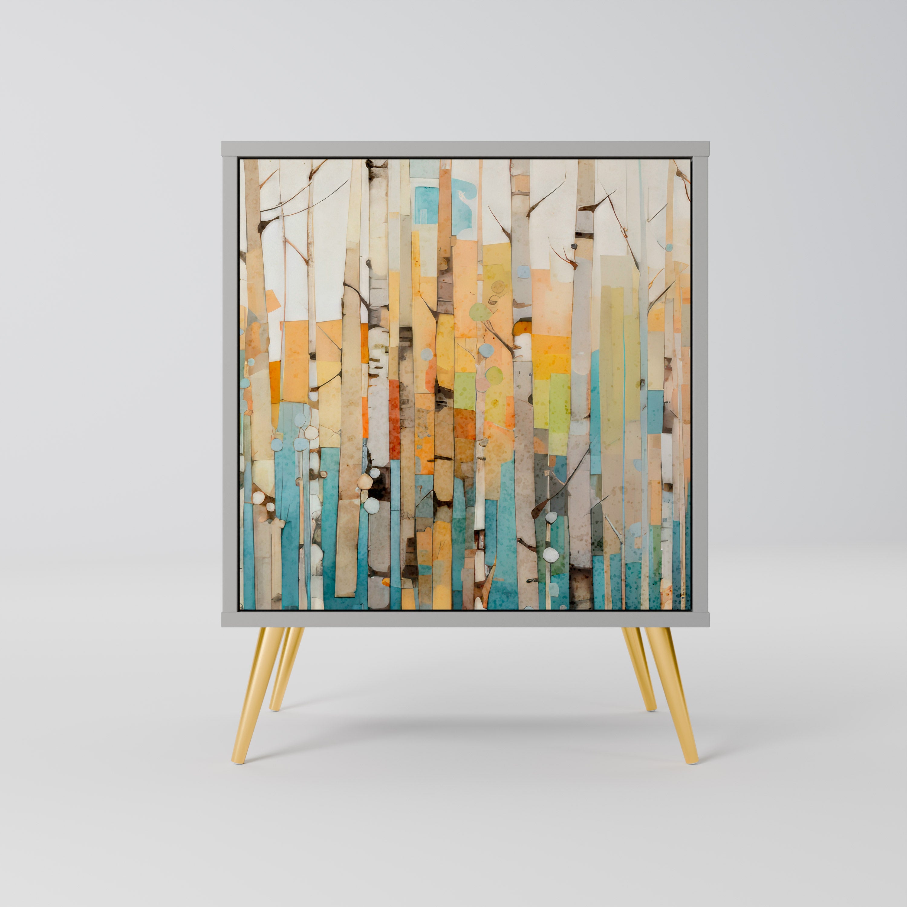 BIRCH KALEIDOSCOPE 1-Door Sideboard in Grey Finish