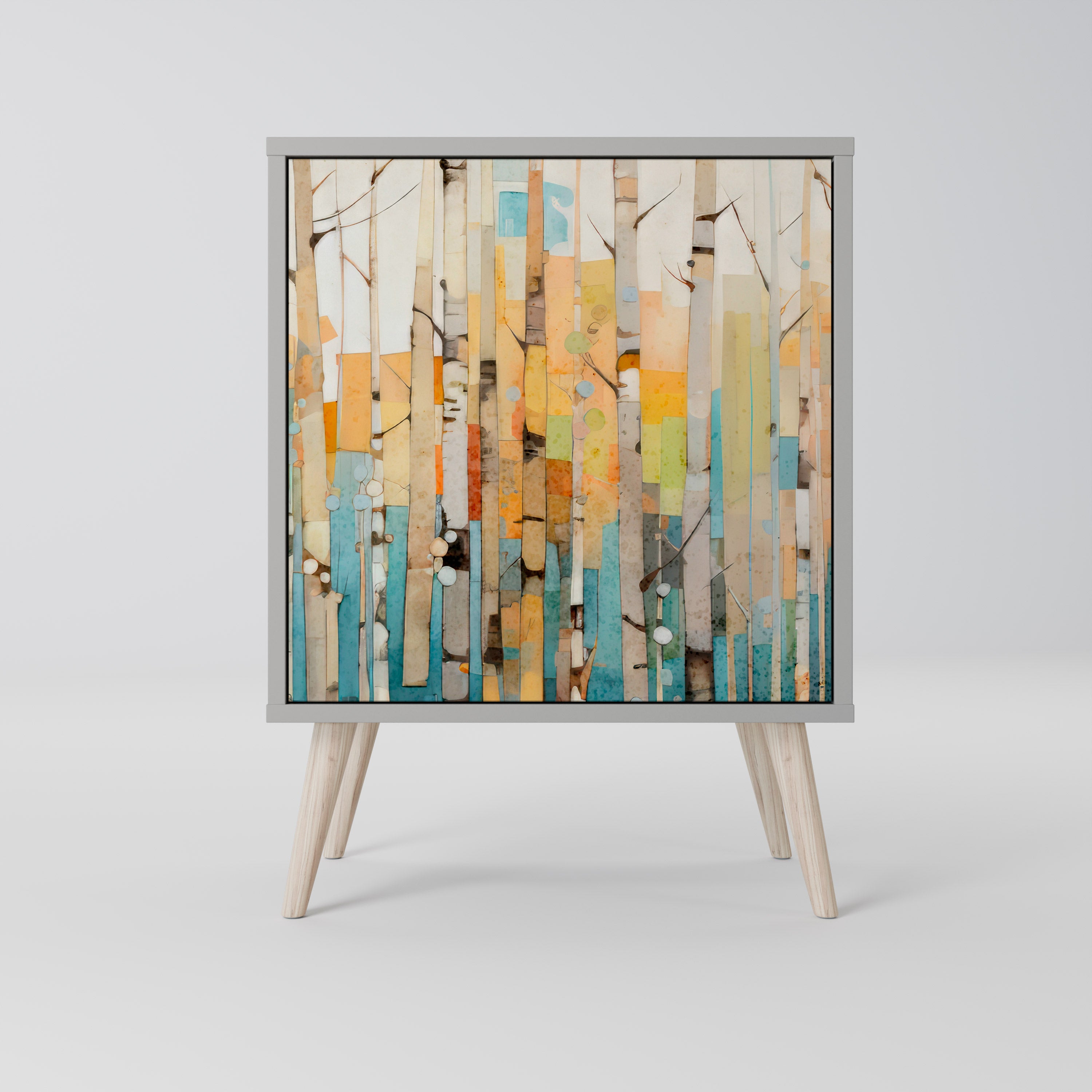 BIRCH KALEIDOSCOPE 1-Door Sideboard in Grey Finish