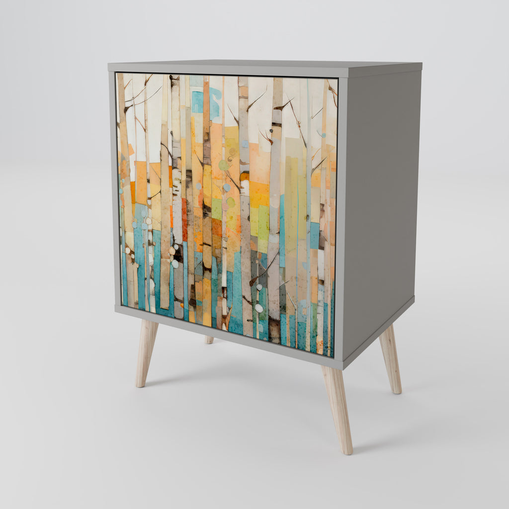 BIRCH KALEIDOSCOPE 1-Door Sideboard in Grey Finish