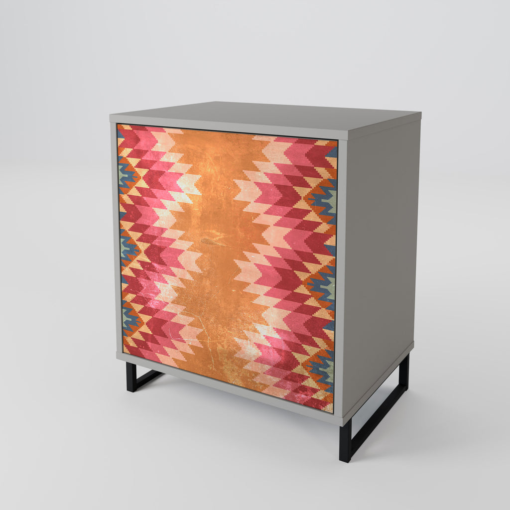 Aparador INDIAN FOLK de 1 puerta en acabado gris