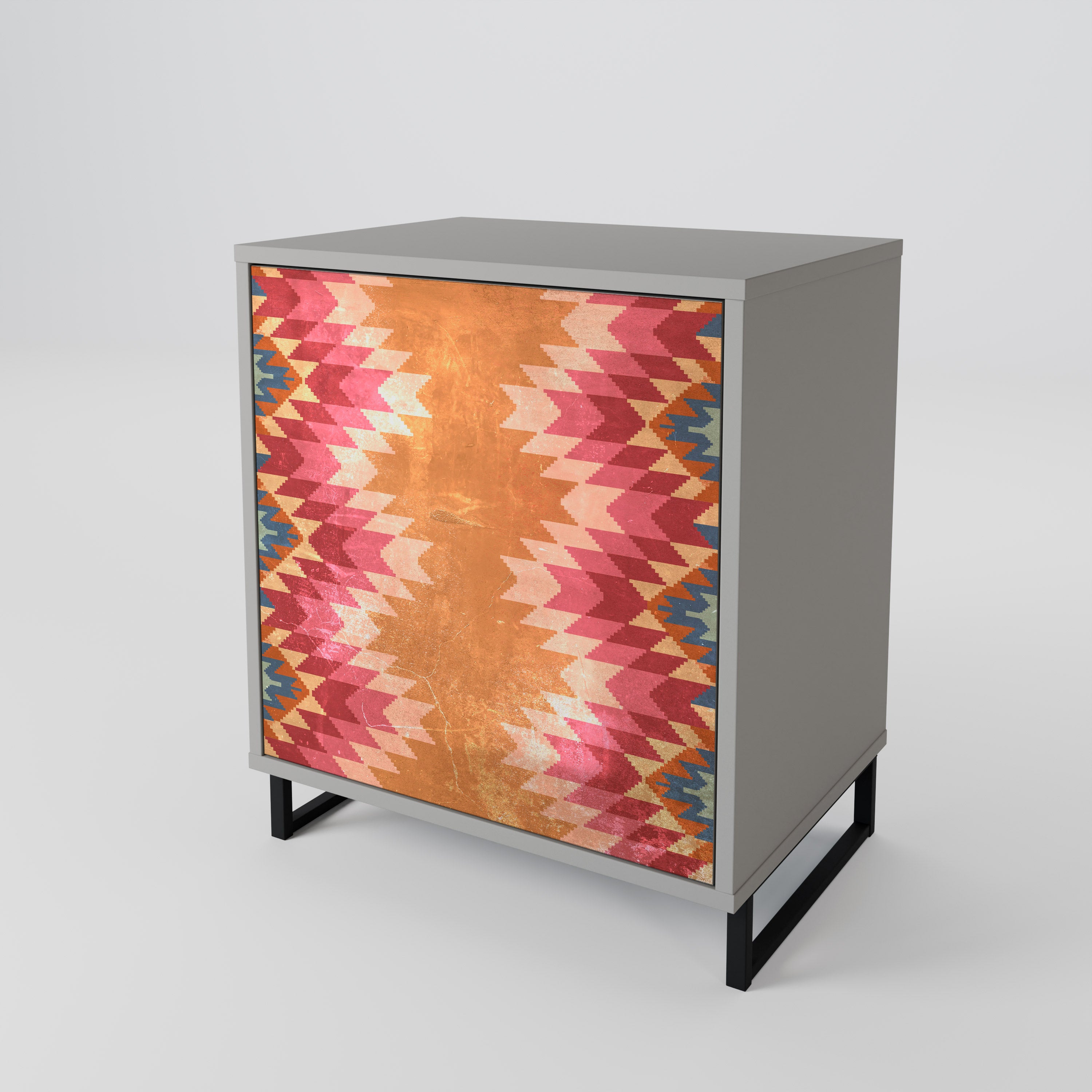 Aparador INDIAN FOLK de 1 puerta en acabado gris