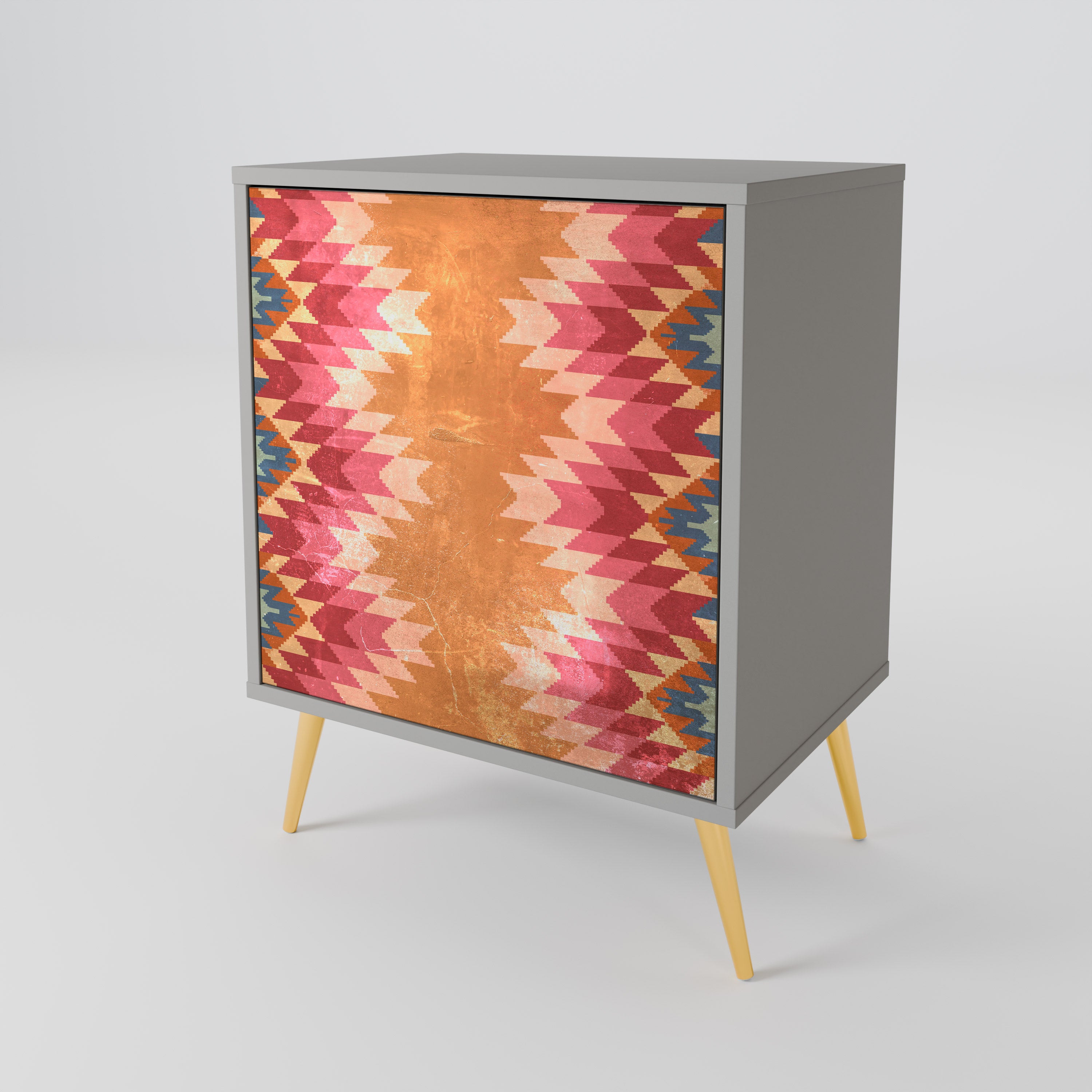 Aparador INDIAN FOLK de 1 puerta en acabado gris