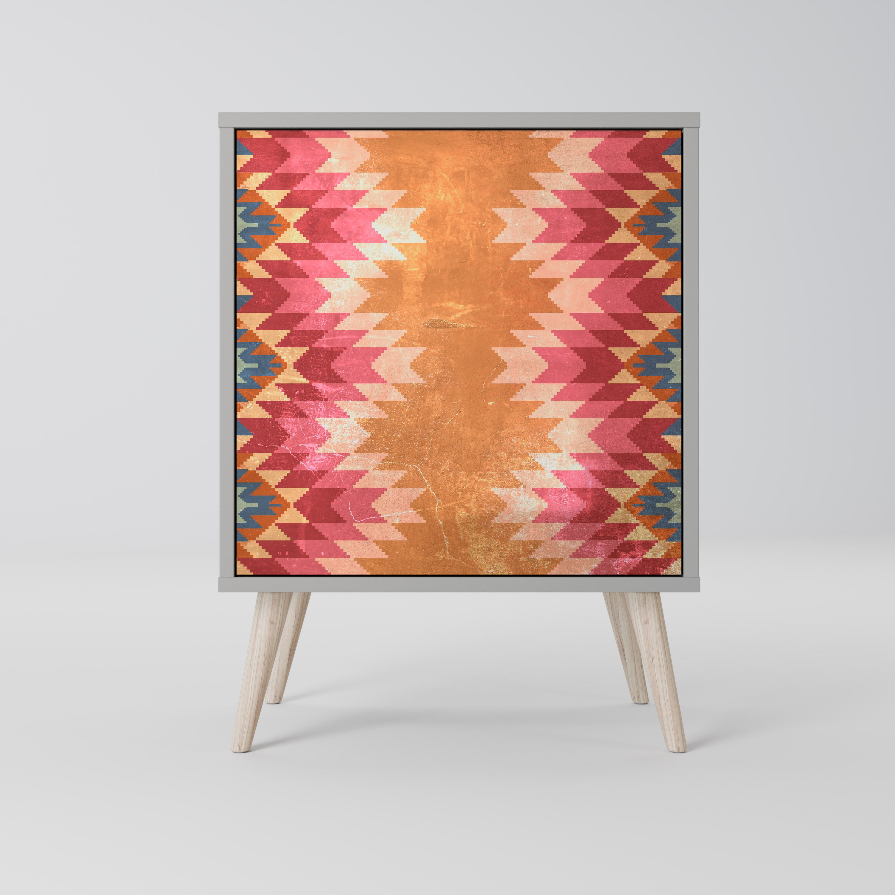 Aparador INDIAN FOLK de 1 puerta en acabado gris