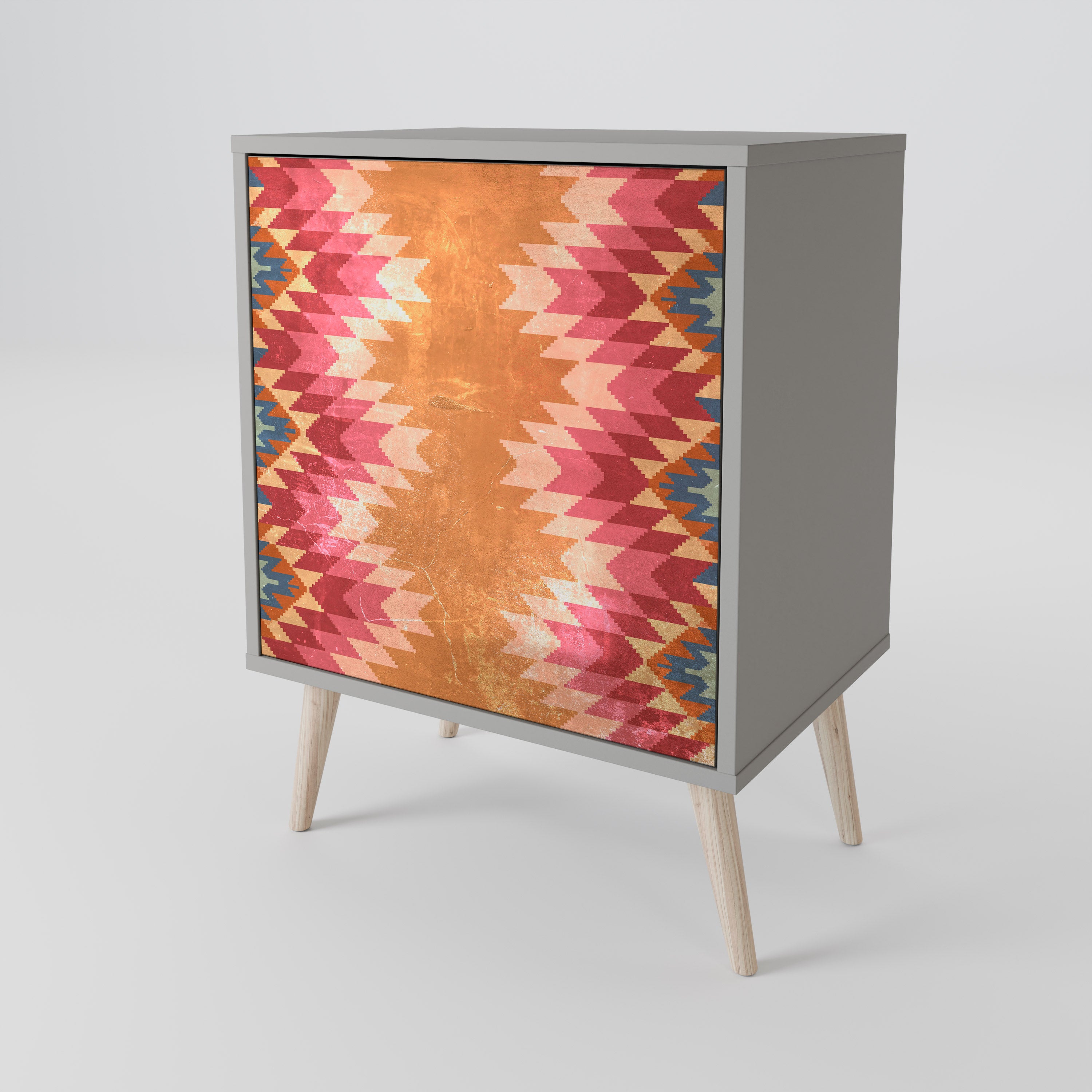 Aparador INDIAN FOLK de 1 puerta en acabado gris