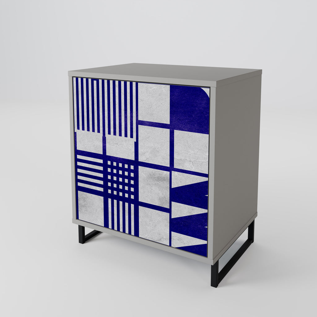 Aparador de 1 puerta THE RIGHT PLACES en acabado gris