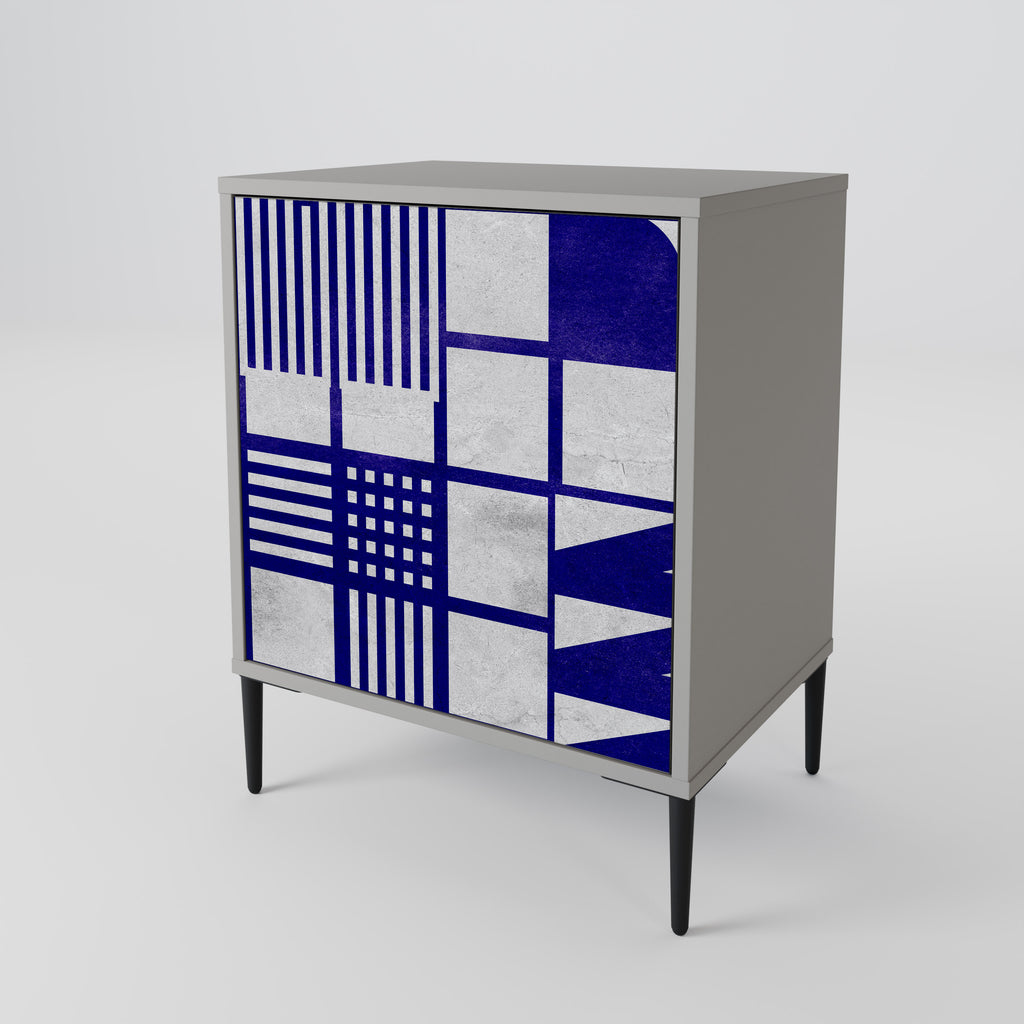 Aparador de 1 puerta THE RIGHT PLACES en acabado gris