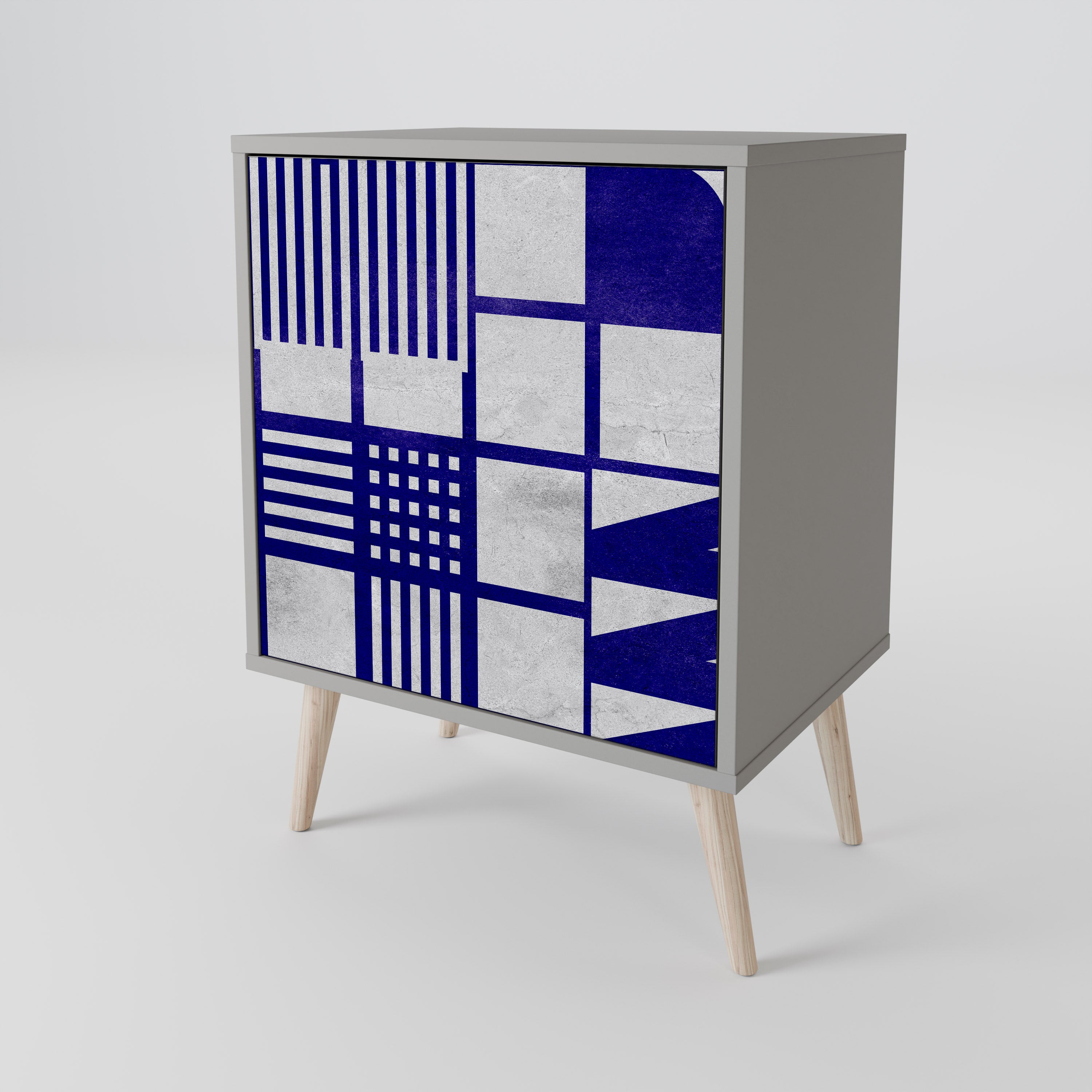 Aparador de 1 puerta THE RIGHT PLACES en acabado gris