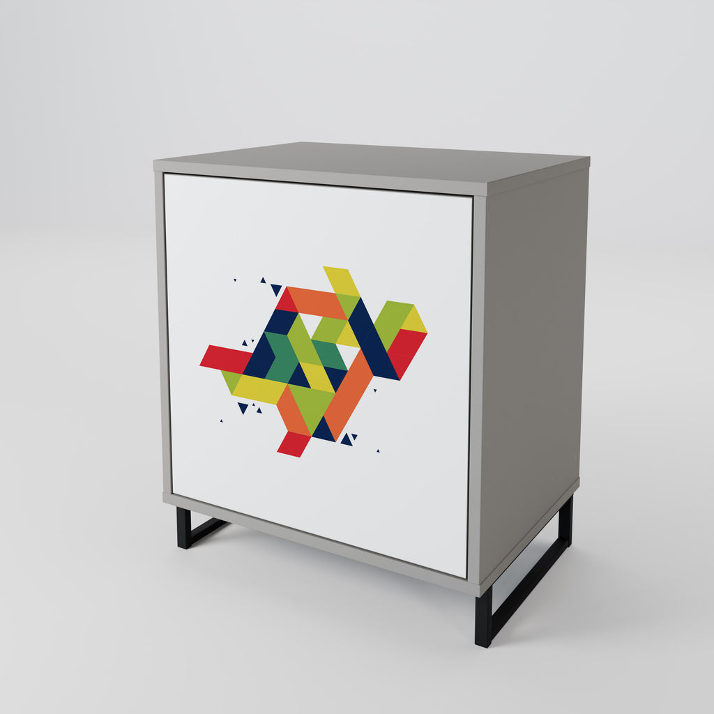 Aparador FUTURE SIGN de ​​1 puerta en acabado gris