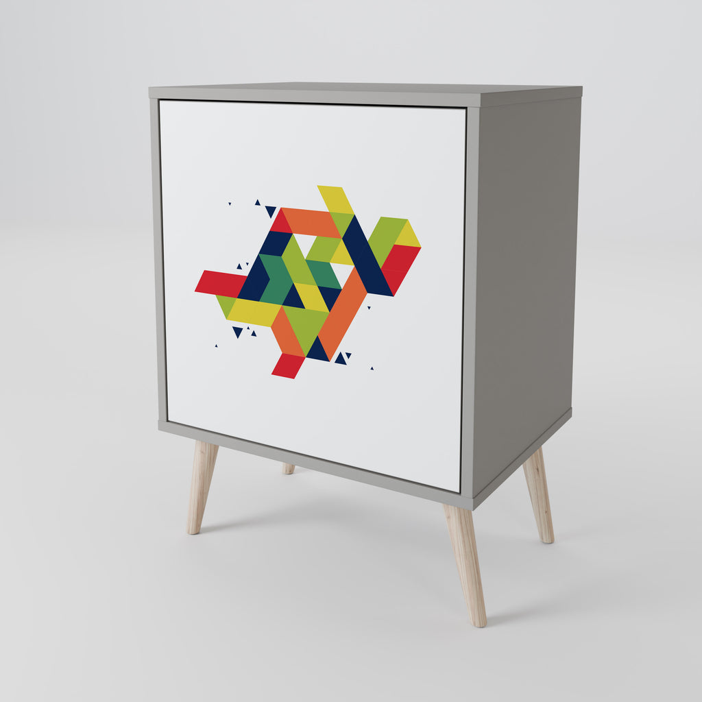 Aparador FUTURE SIGN de ​​1 puerta en acabado gris