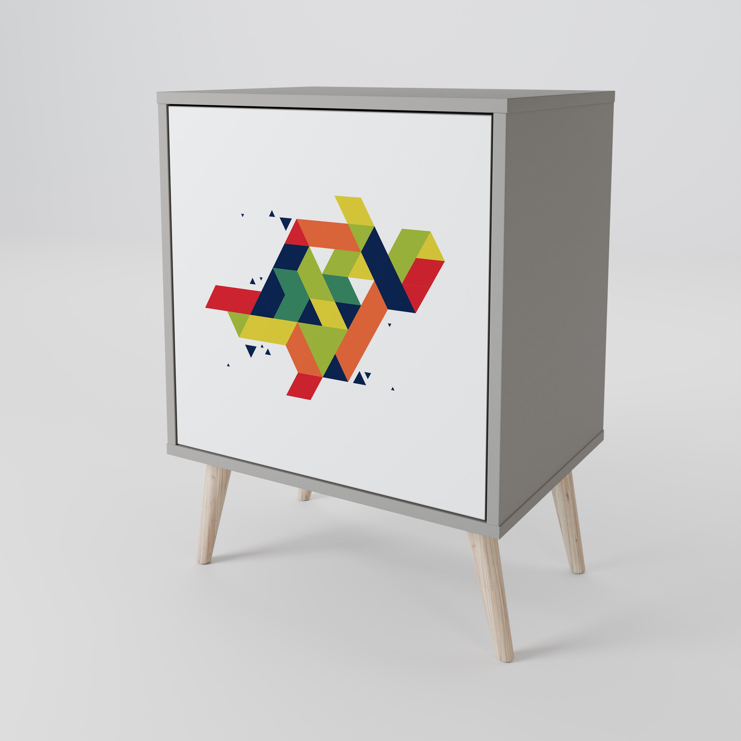 Aparador FUTURE SIGN de ​​1 puerta en acabado gris