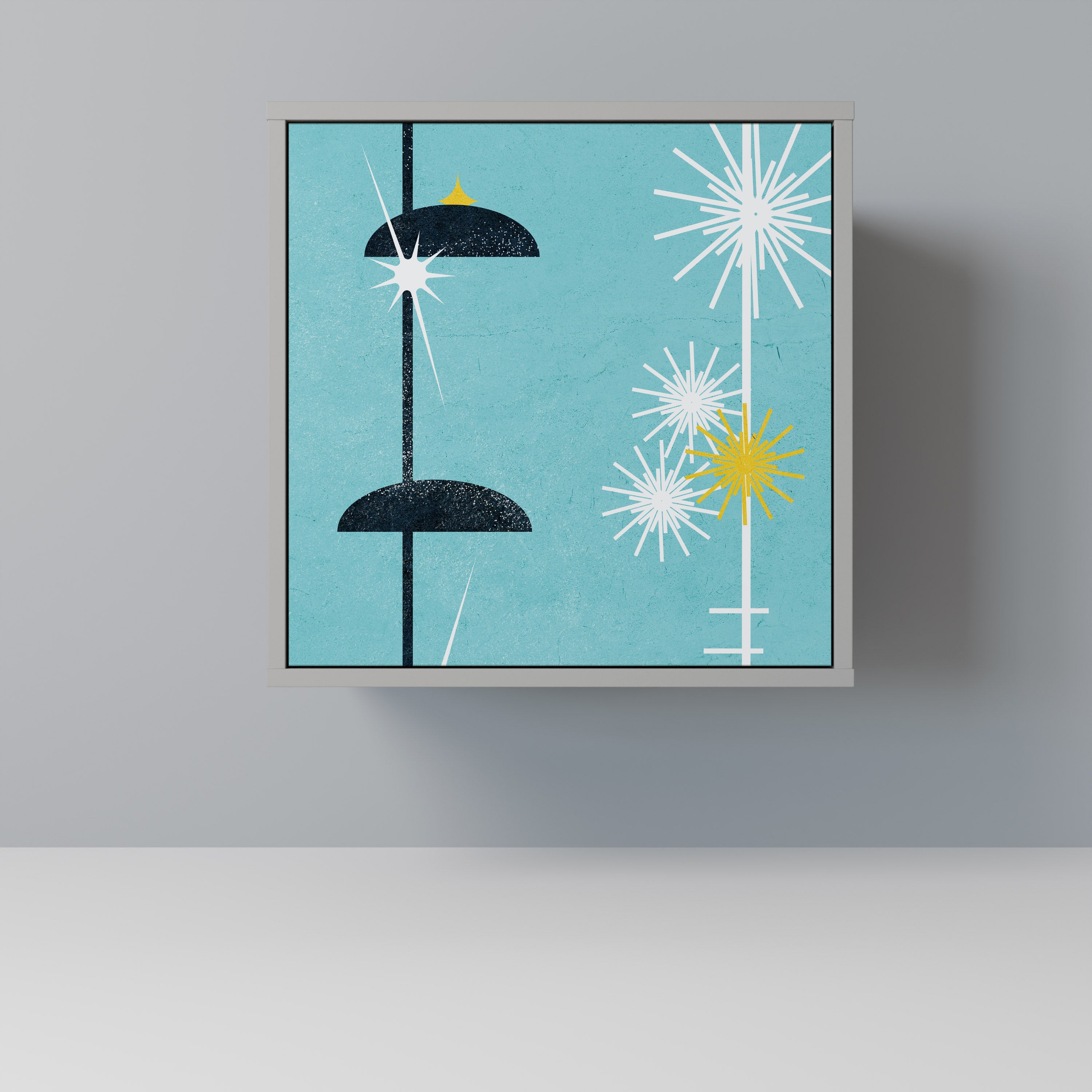 Aparador de 1 puerta PATHS TO HAPPINESS en acabado gris