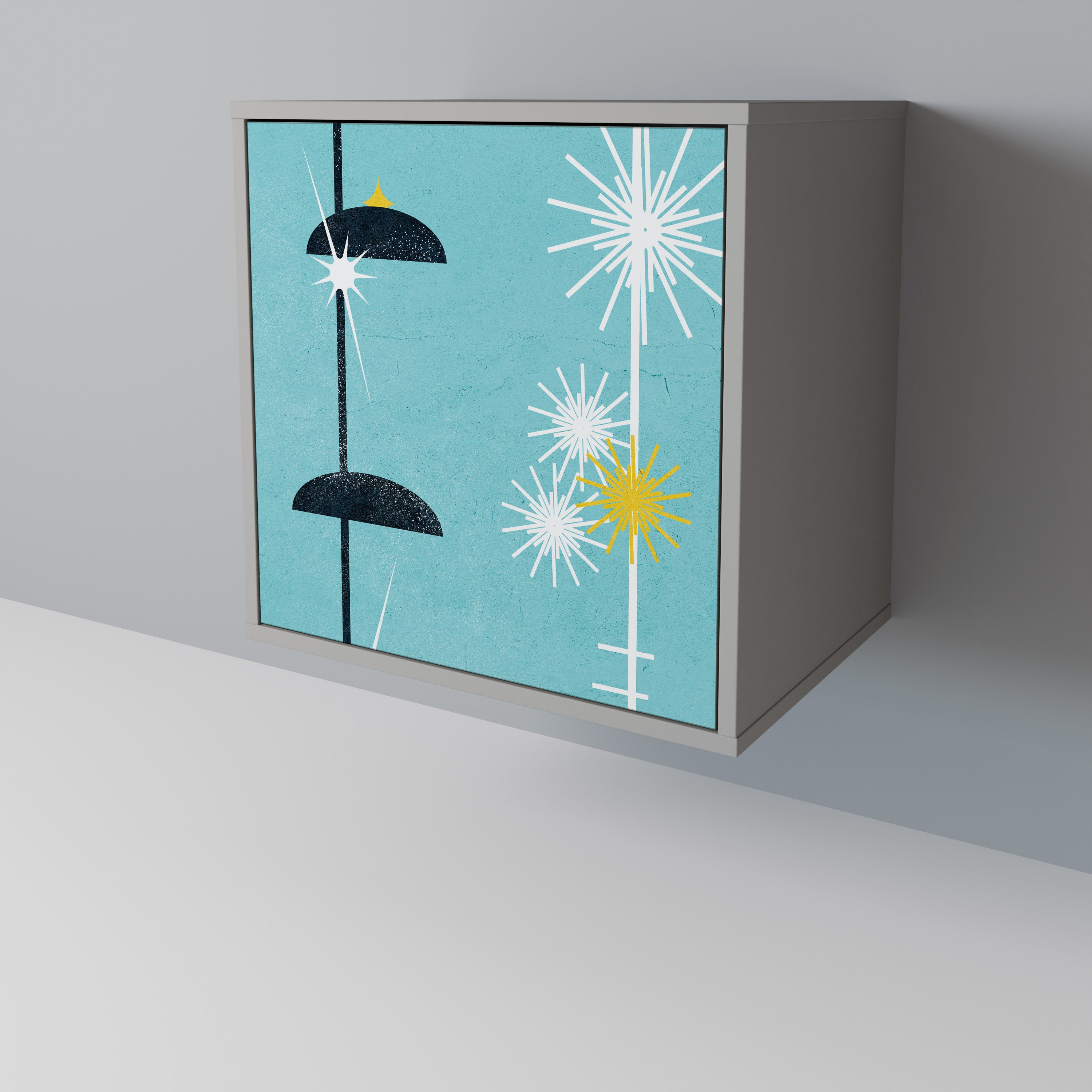 Aparador de 1 puerta PATHS TO HAPPINESS en acabado gris