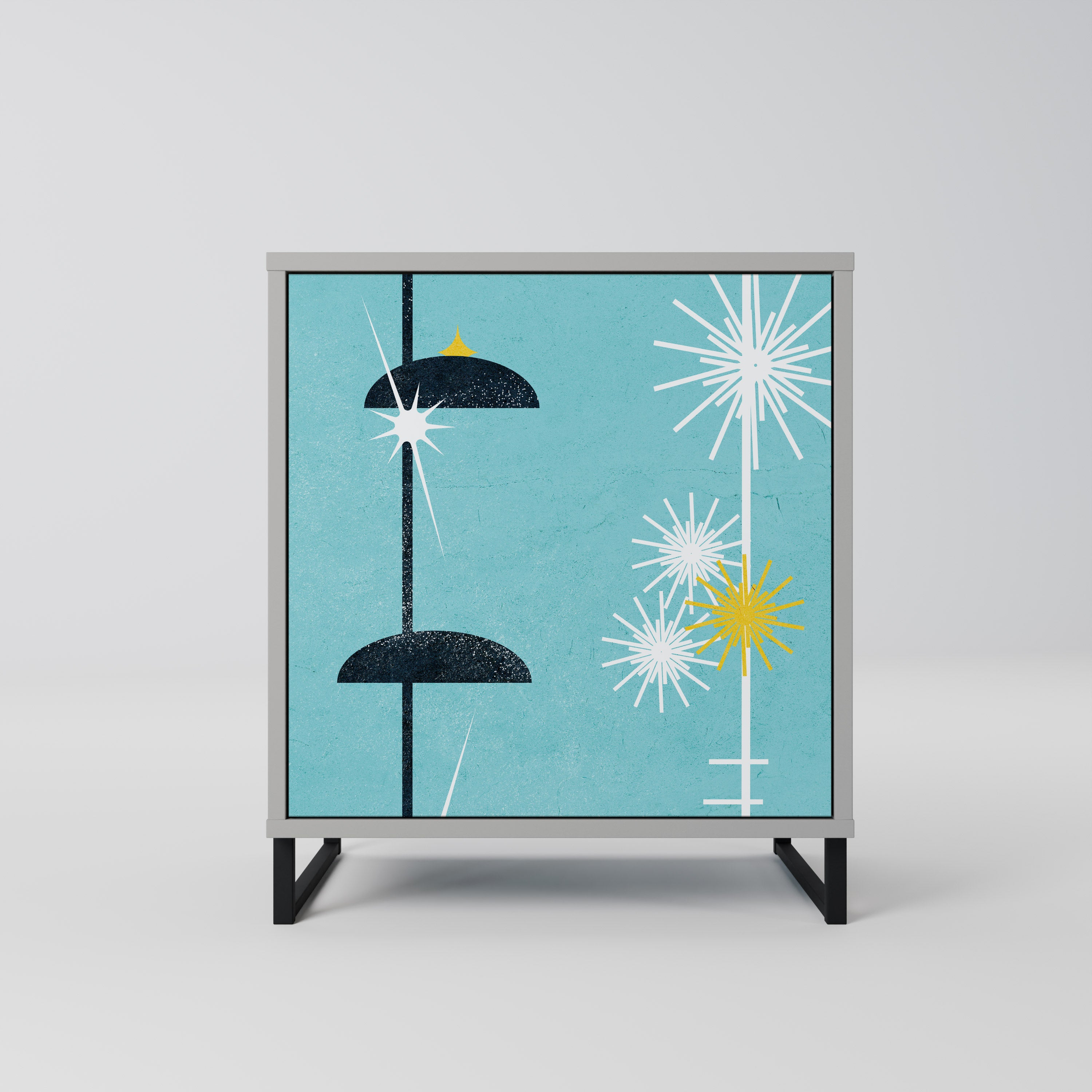 Aparador de 1 puerta PATHS TO HAPPINESS en acabado gris