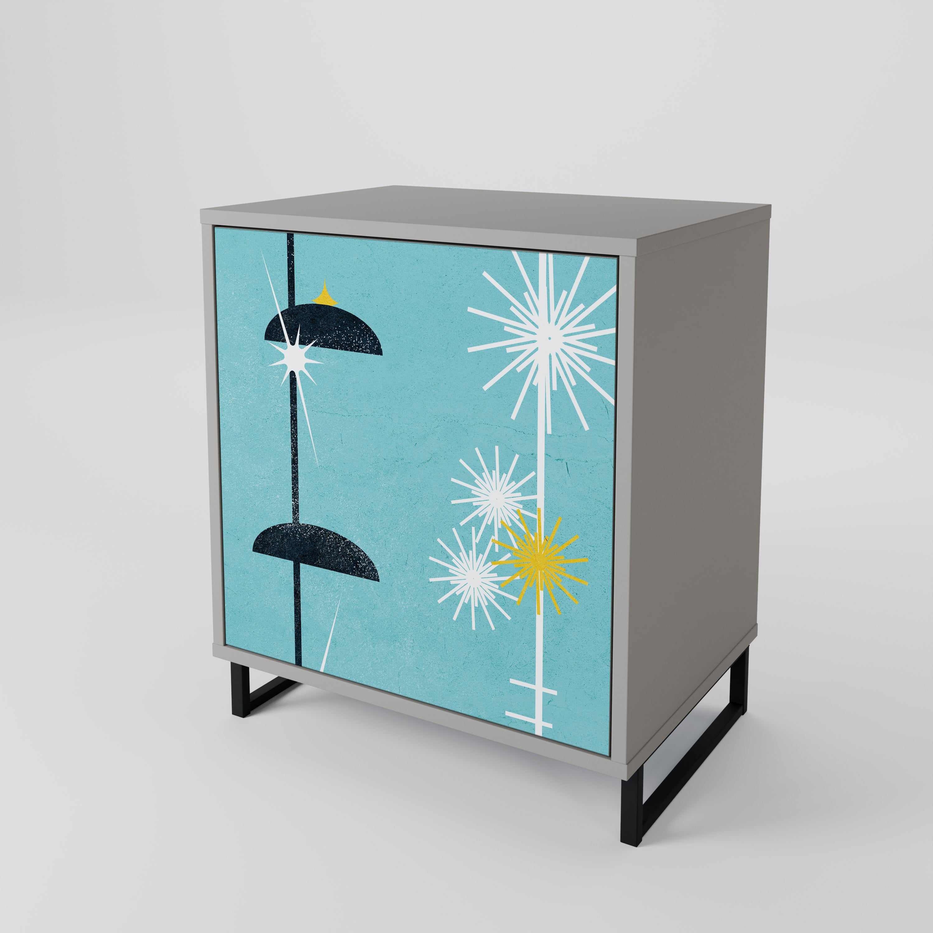 Aparador de 1 puerta PATHS TO HAPPINESS en acabado gris