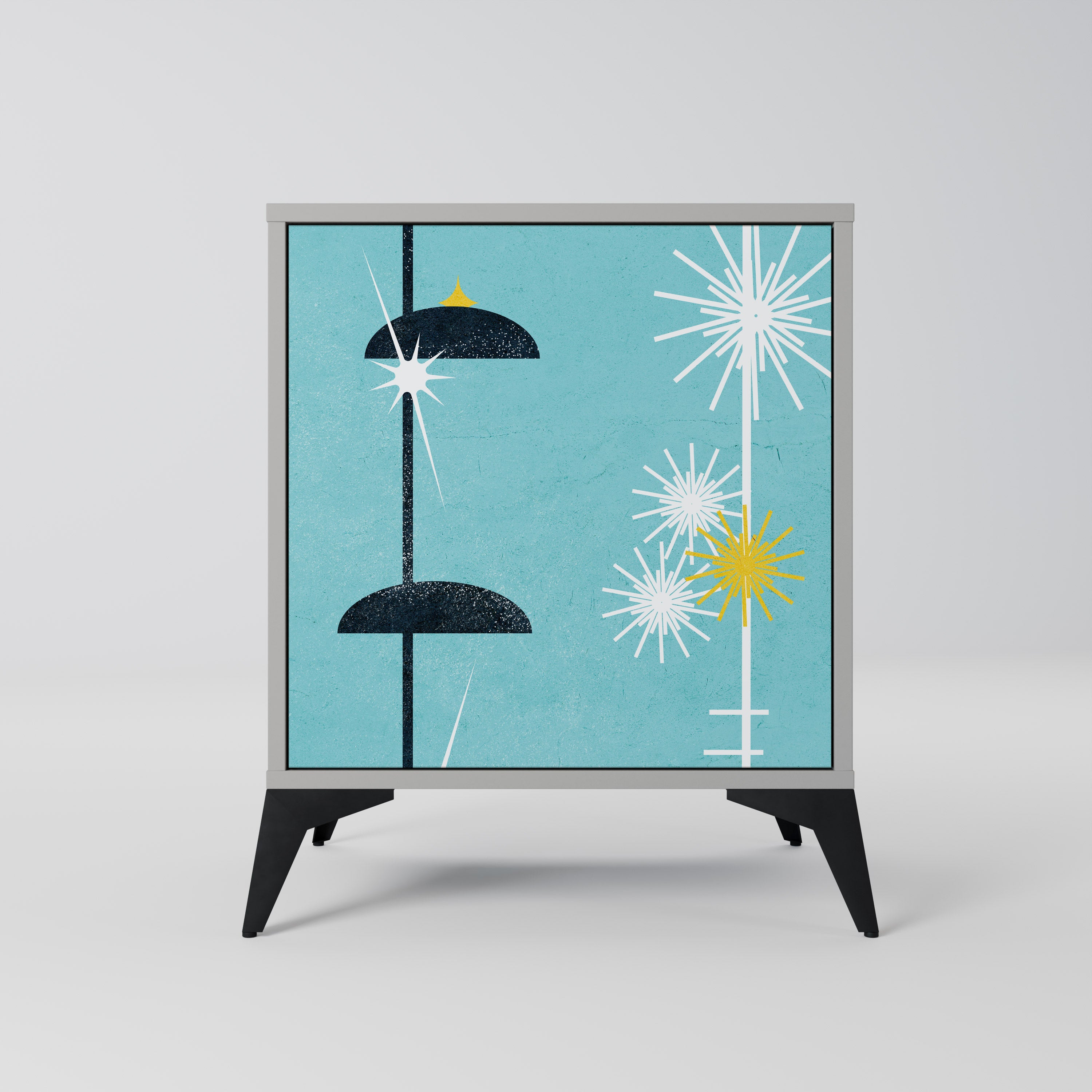 Aparador de 1 puerta PATHS TO HAPPINESS en acabado gris