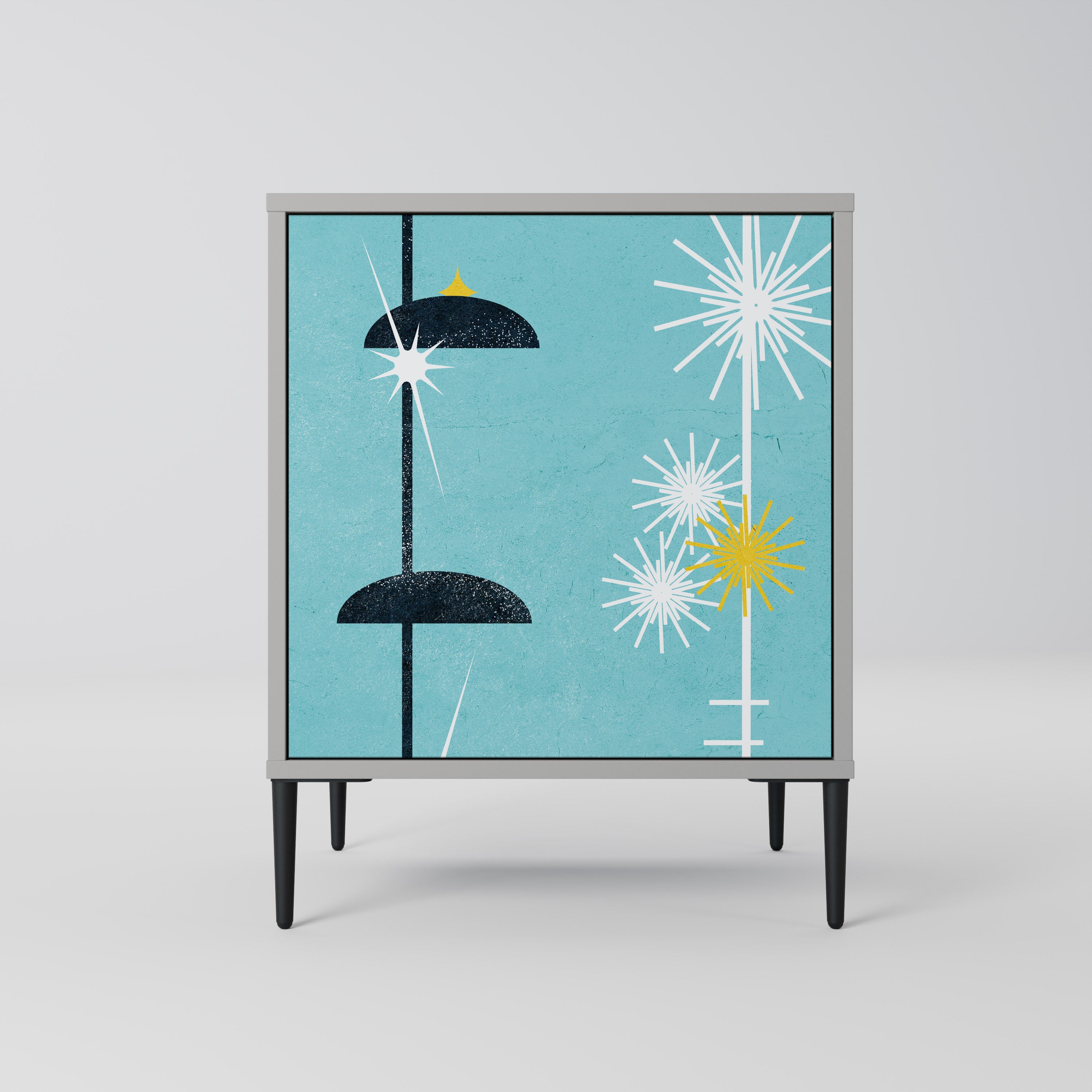 Aparador de 1 puerta PATHS TO HAPPINESS en acabado gris