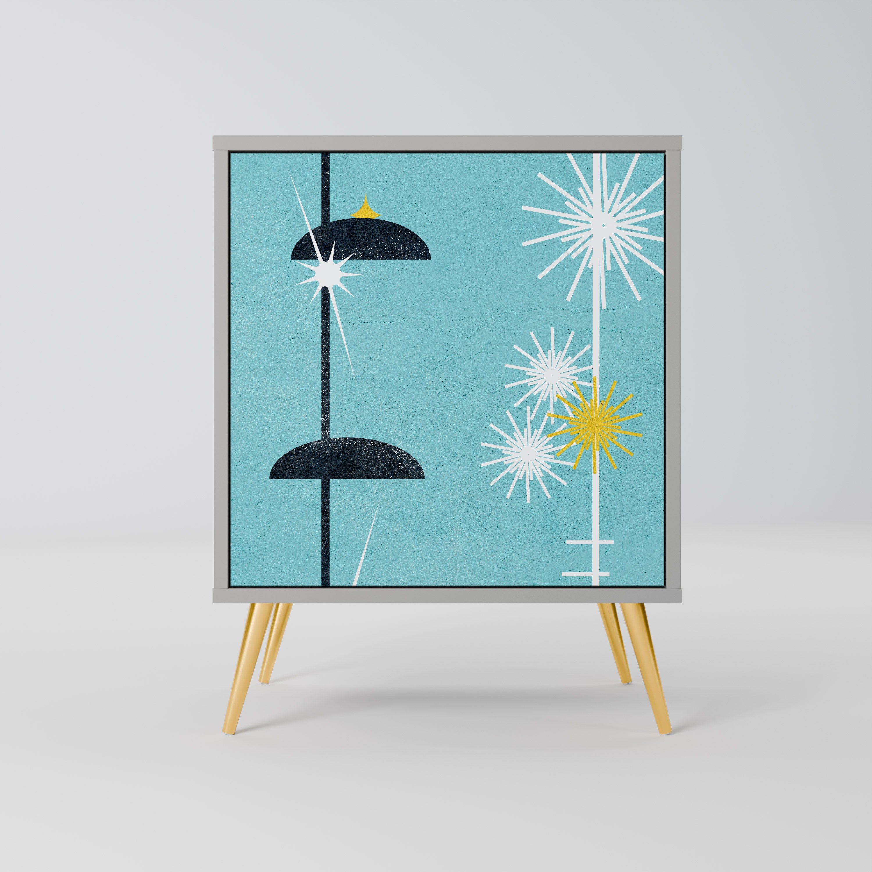 Aparador de 1 puerta PATHS TO HAPPINESS en acabado gris