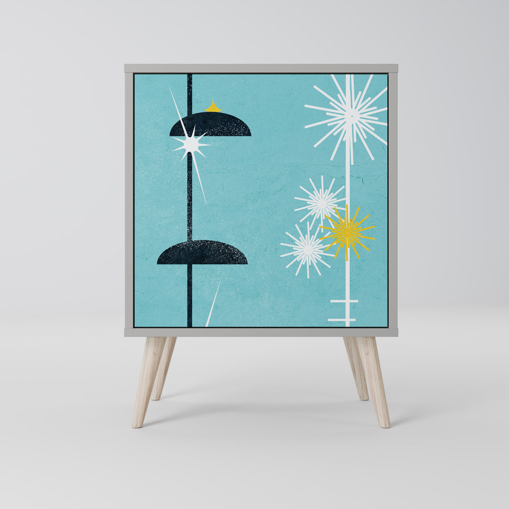 Aparador de 1 puerta PATHS TO HAPPINESS en acabado gris