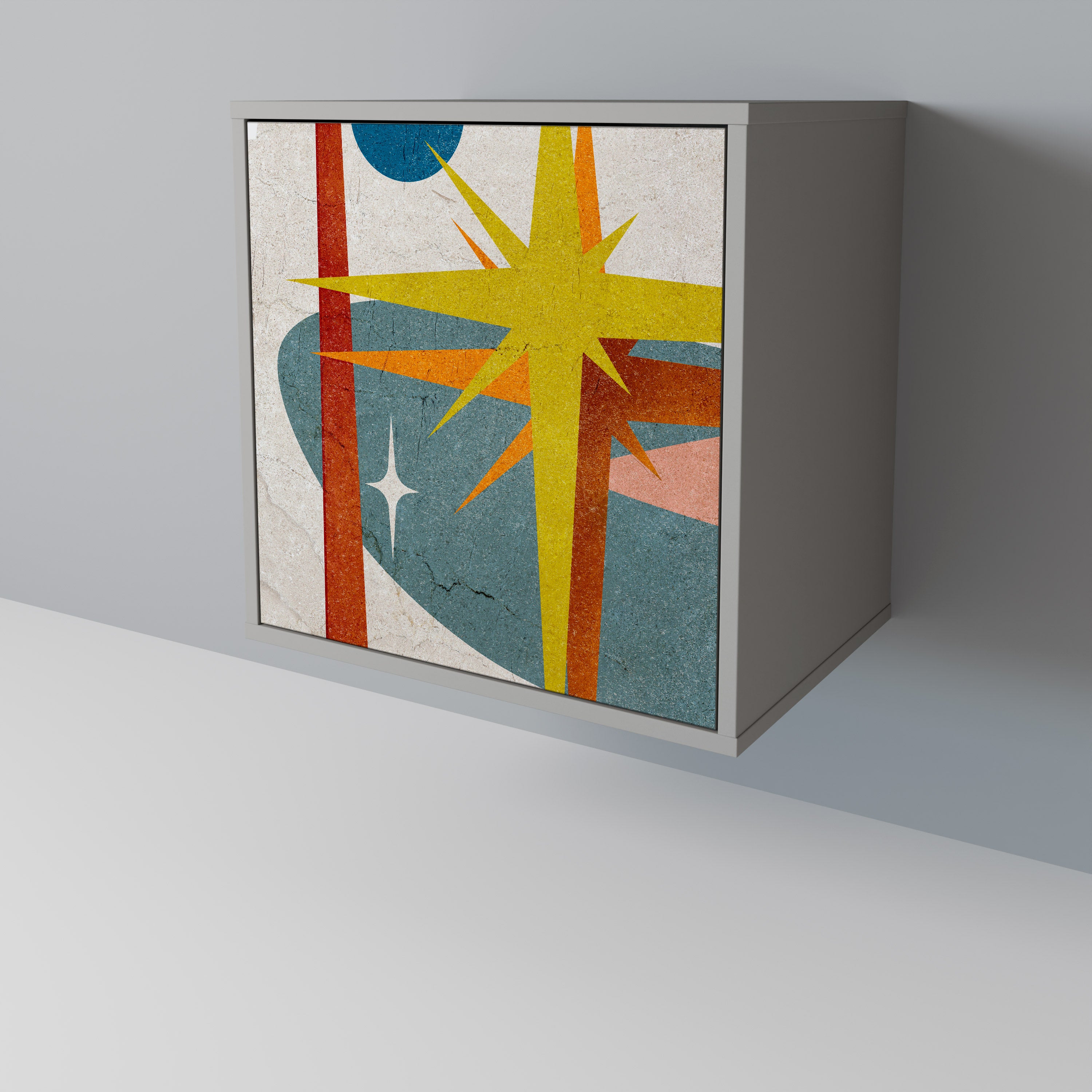 Aparador INTERSTELLAR VIBES de 1 puerta en acabado gris