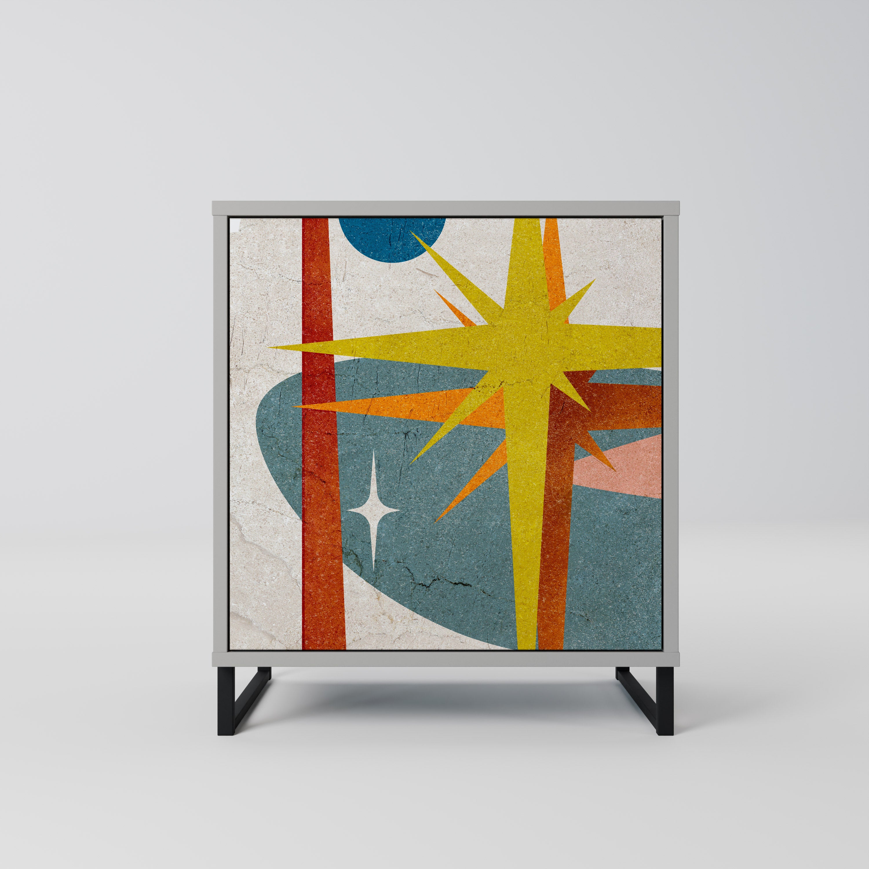 Aparador INTERSTELLAR VIBES de 1 puerta en acabado gris