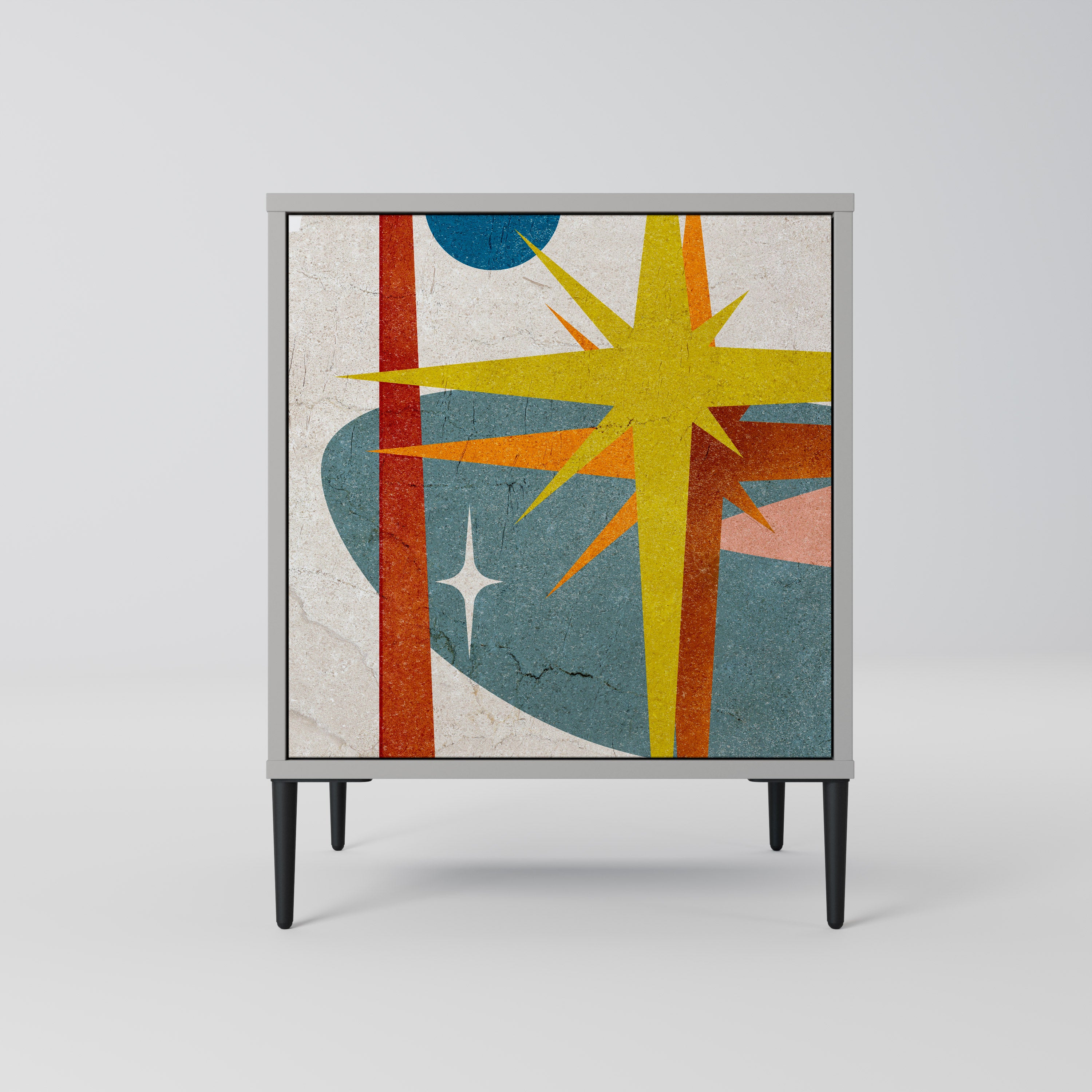 Aparador INTERSTELLAR VIBES de 1 puerta en acabado gris