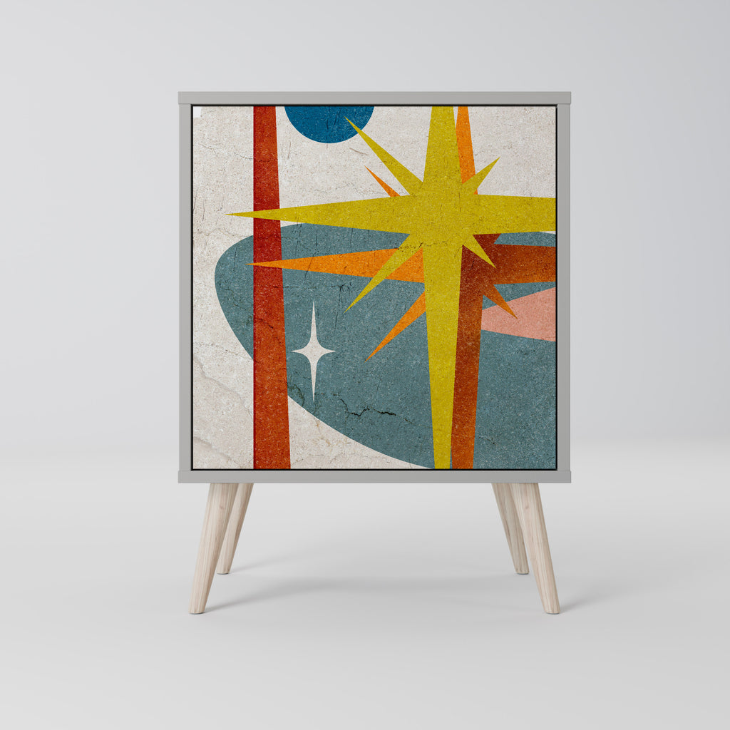 Aparador INTERSTELLAR VIBES de 1 puerta en acabado gris