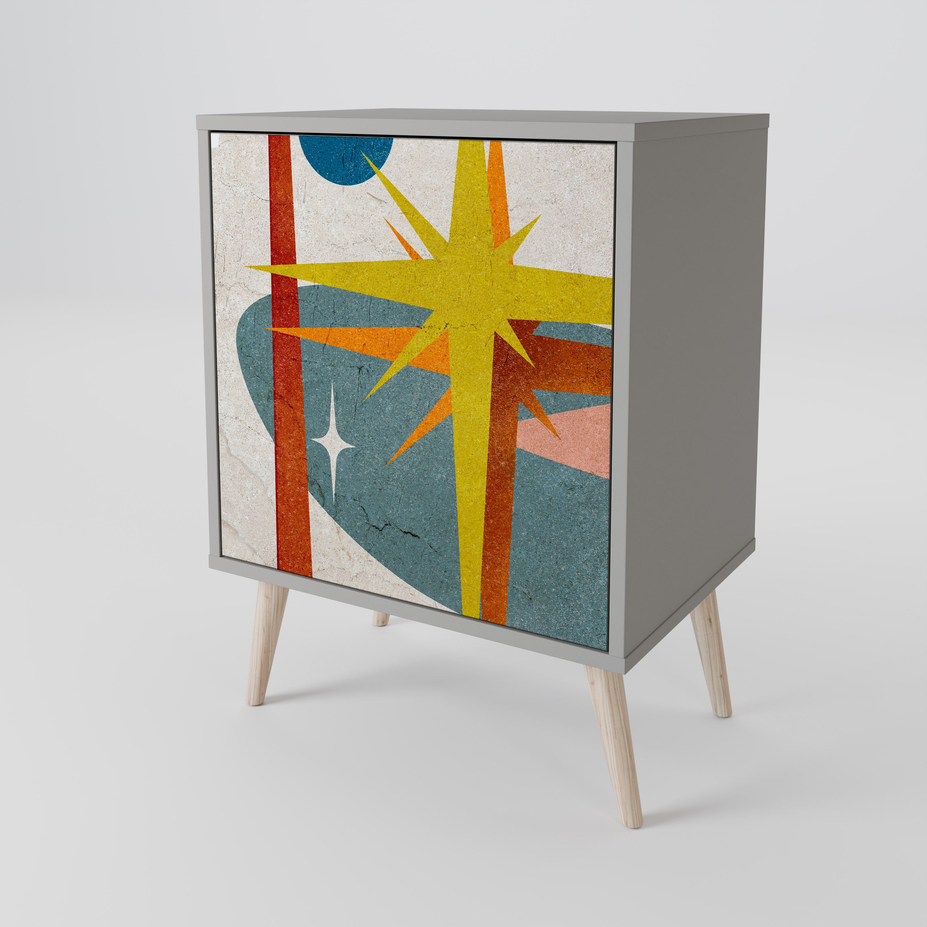 Aparador INTERSTELLAR VIBES de 1 puerta en acabado gris