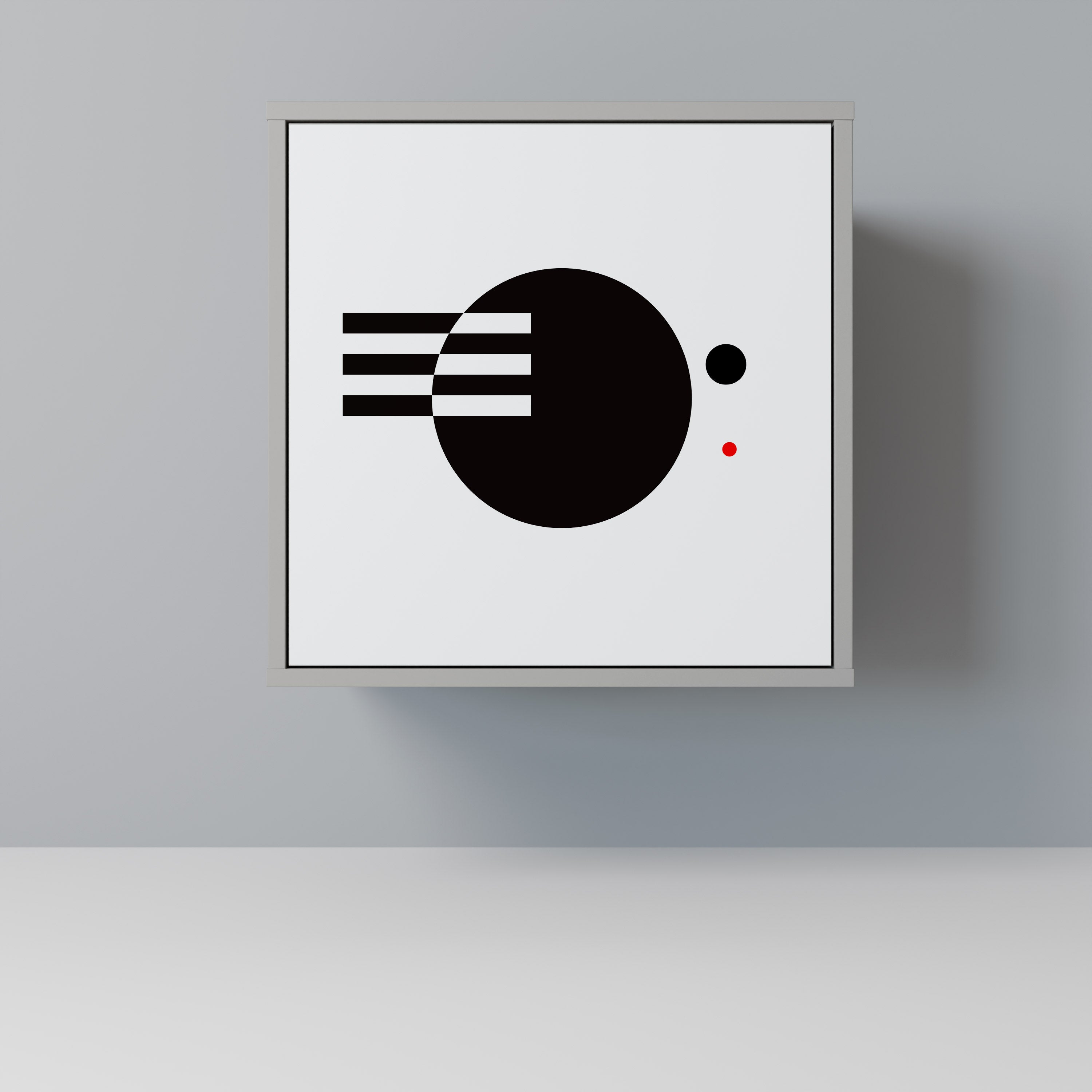 BLACK AND WHITE COMBINATION 1-Door Sideboard in Grey Finish