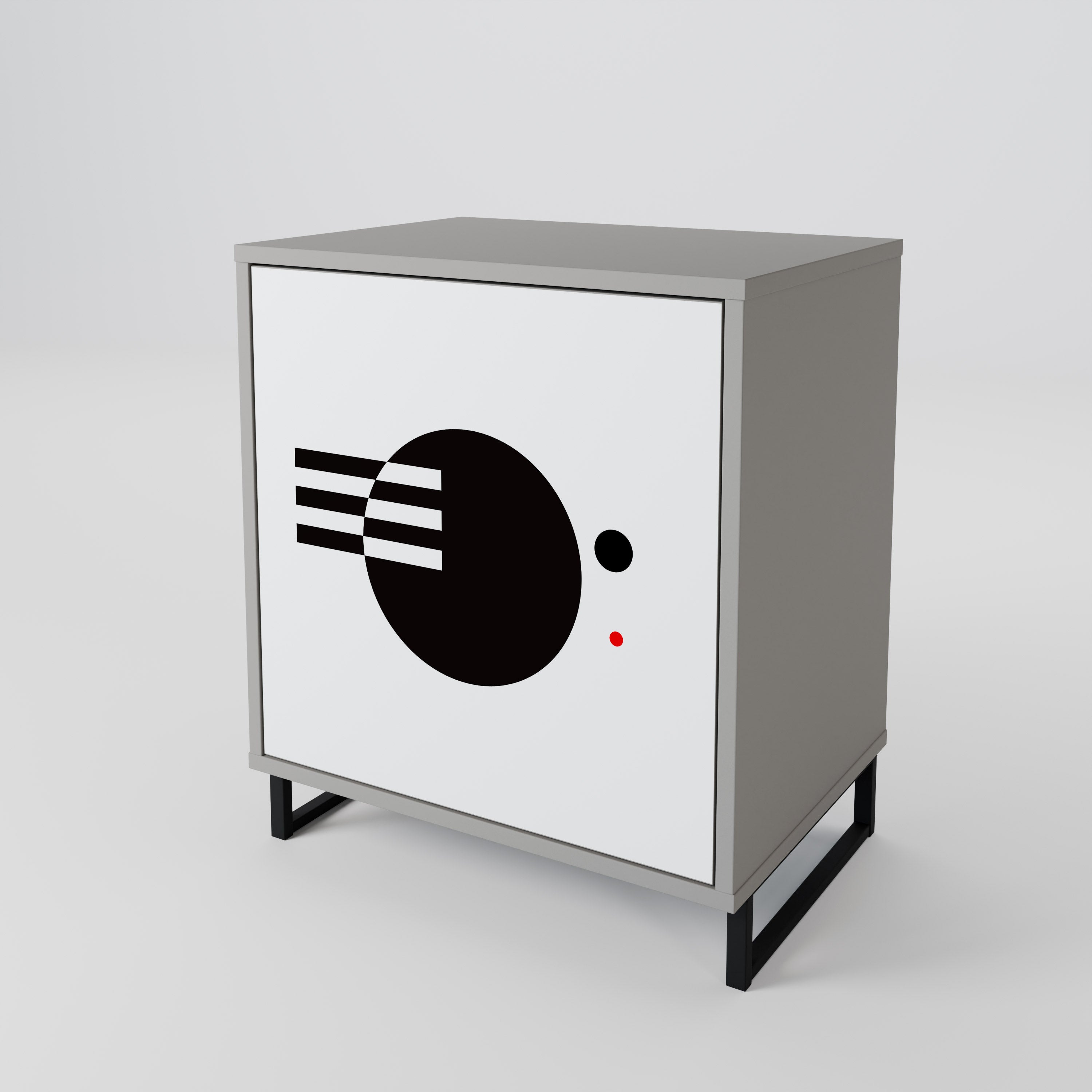 BLACK AND WHITE COMBINATION 1-Door Sideboard