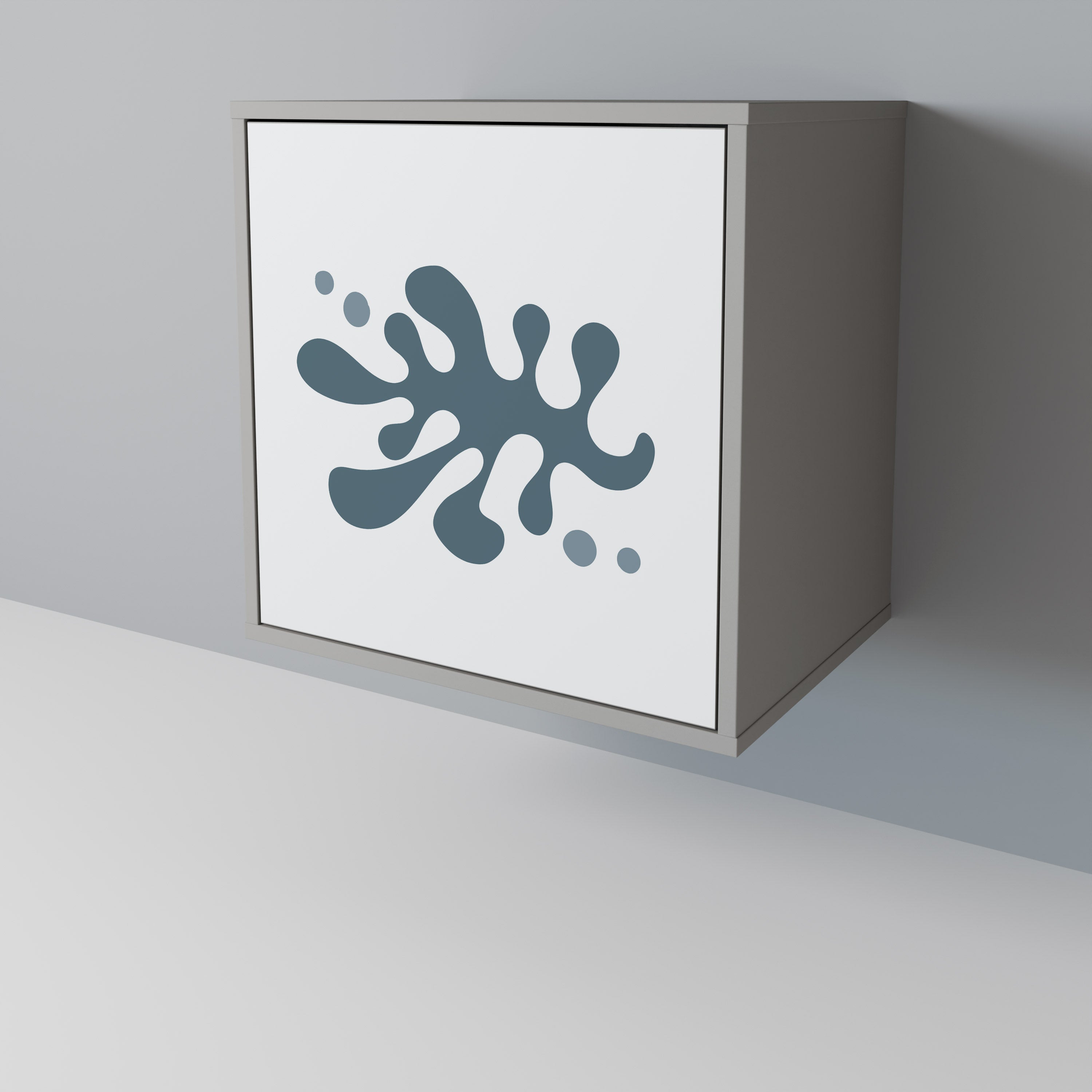 Aparador de una puerta WONDERLAND VEGETATION en acabado gris