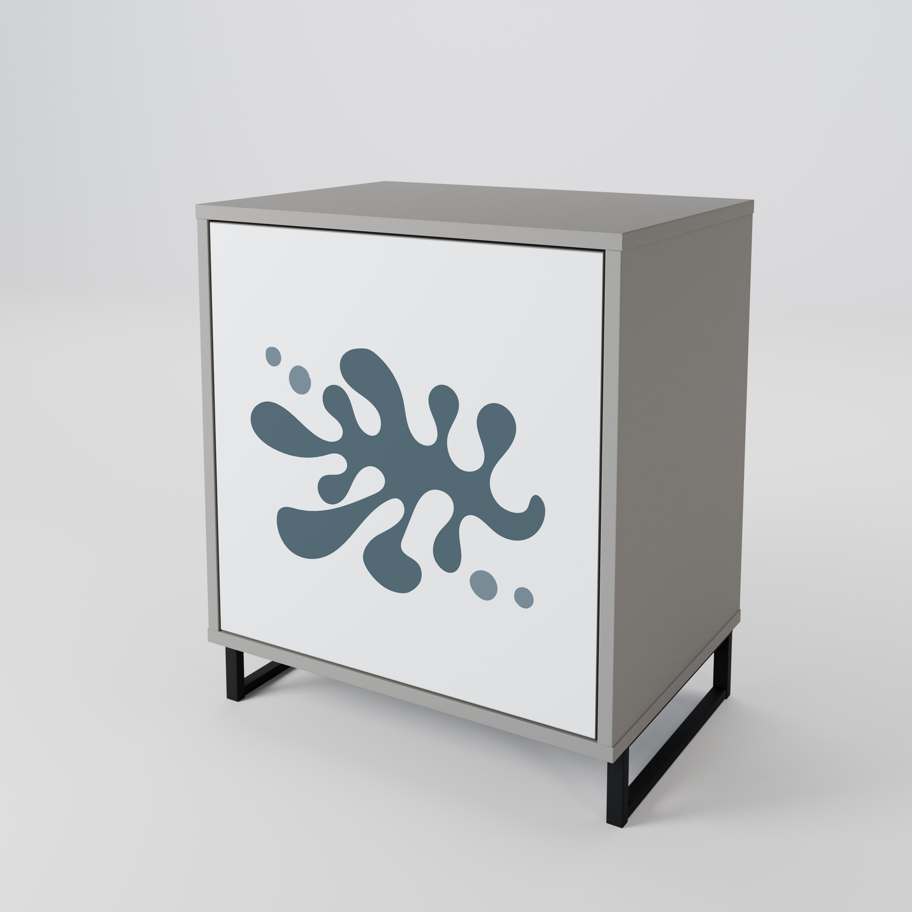 Aparador de una puerta WONDERLAND VEGETATION en acabado gris