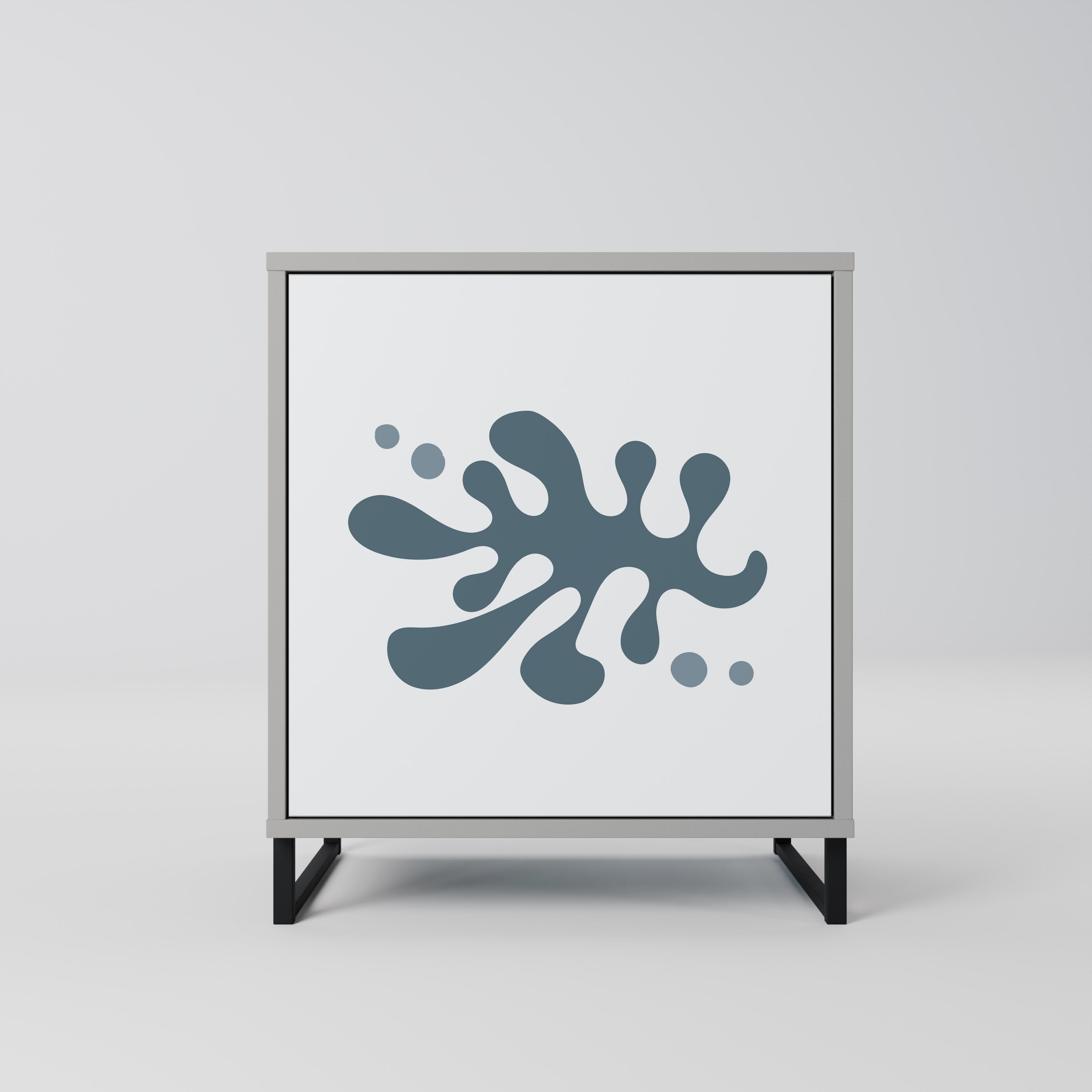 Aparador de una puerta WONDERLAND VEGETATION en acabado gris