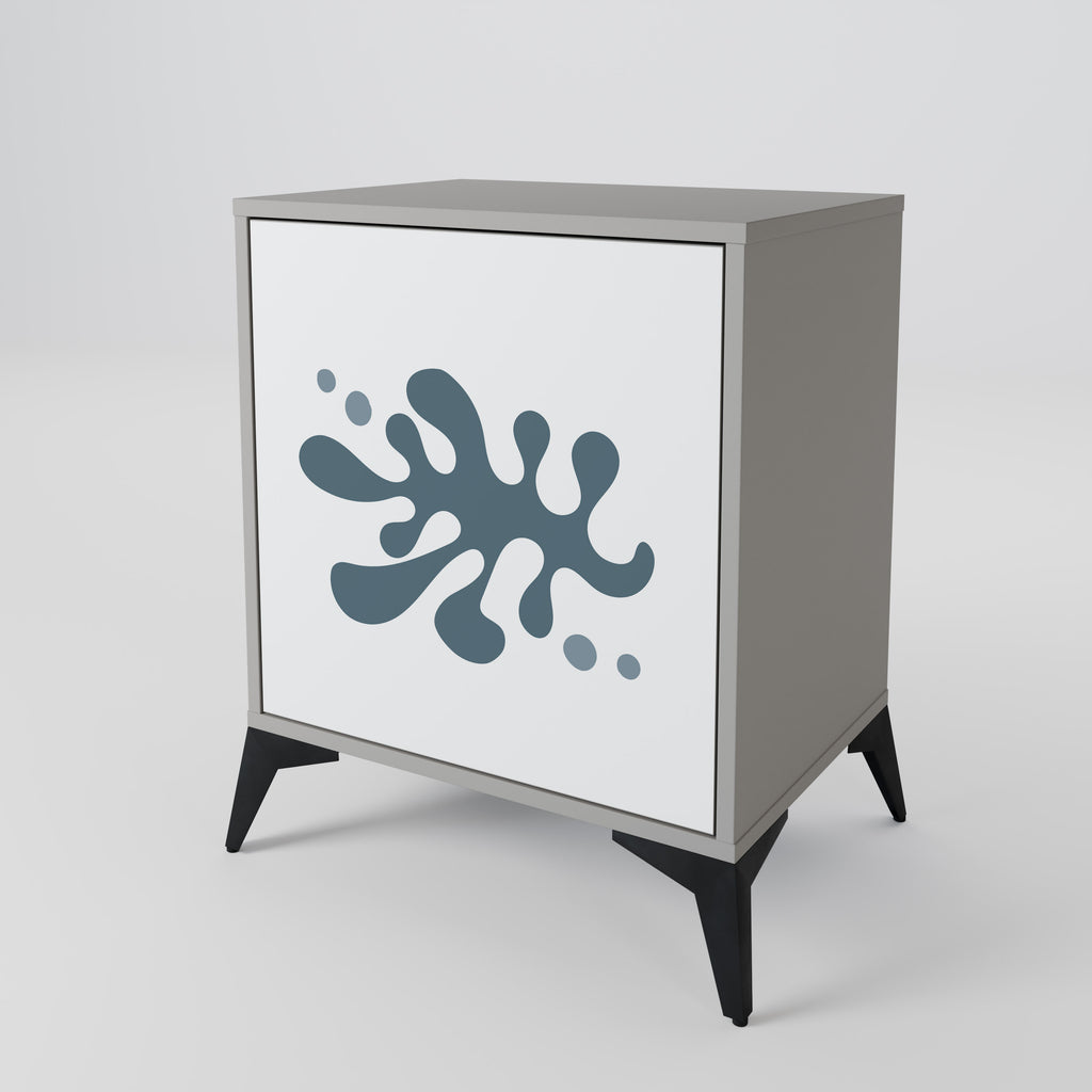 Aparador de una puerta WONDERLAND VEGETATION en acabado gris