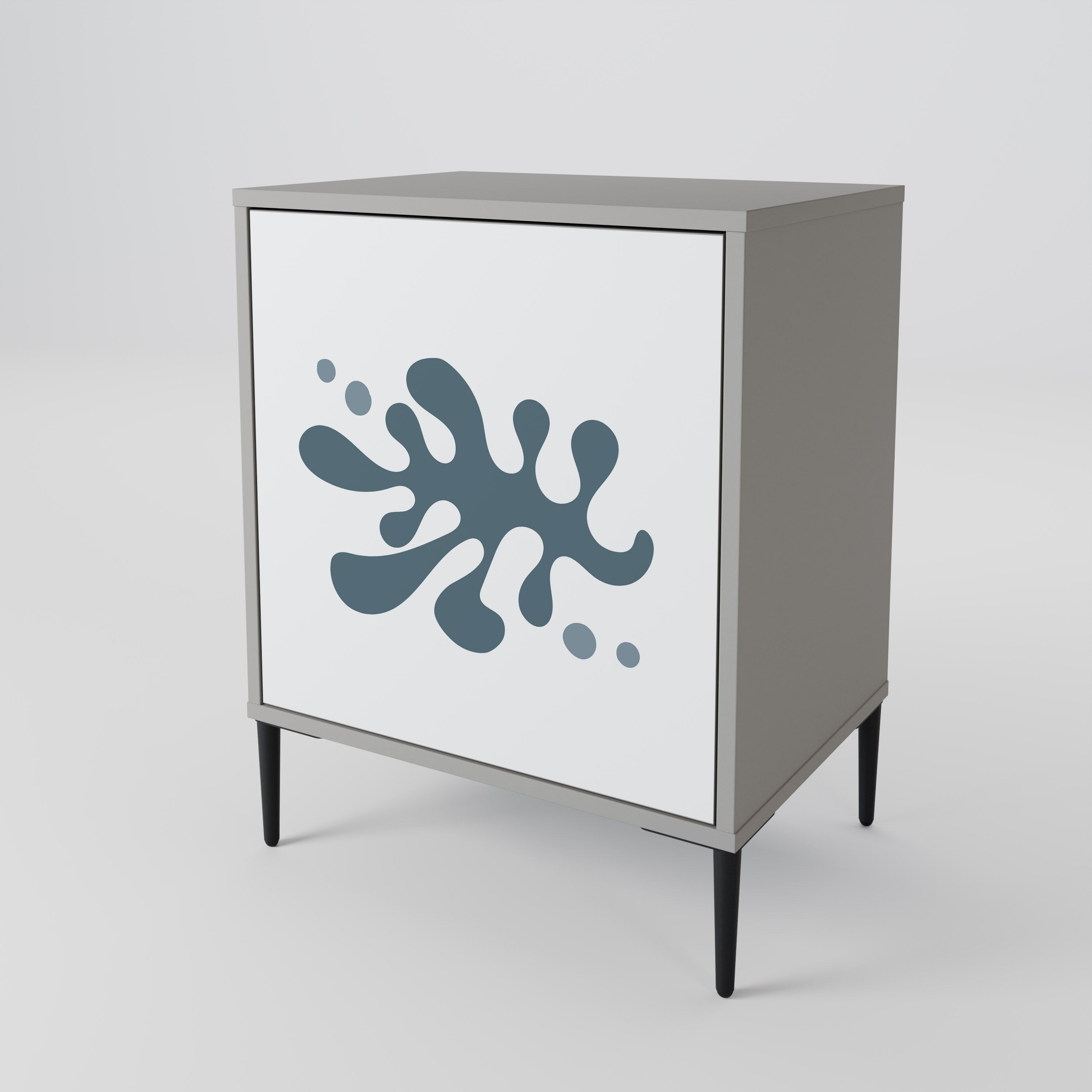 Aparador de una puerta WONDERLAND VEGETATION en acabado gris