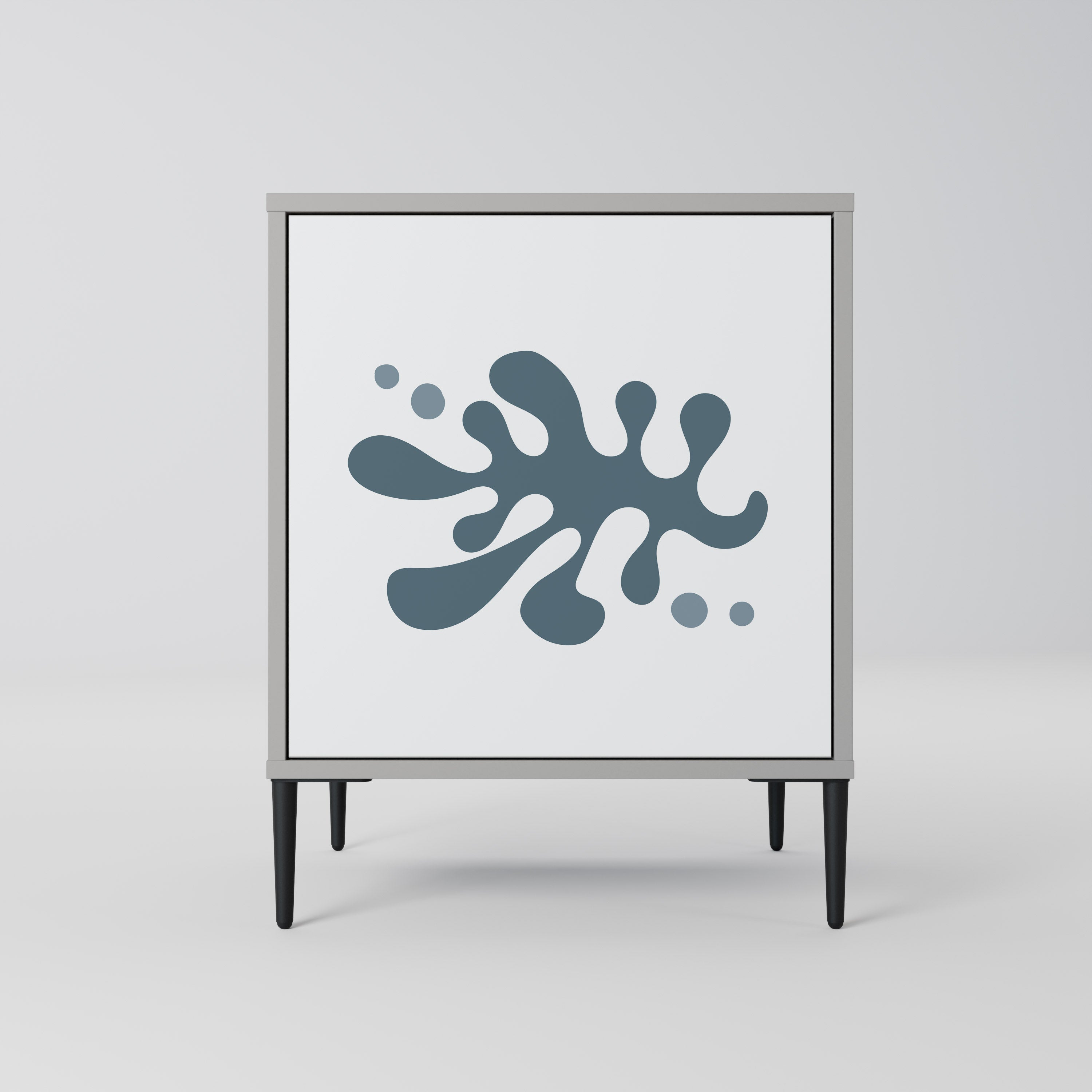 Aparador de una puerta WONDERLAND VEGETATION en acabado gris