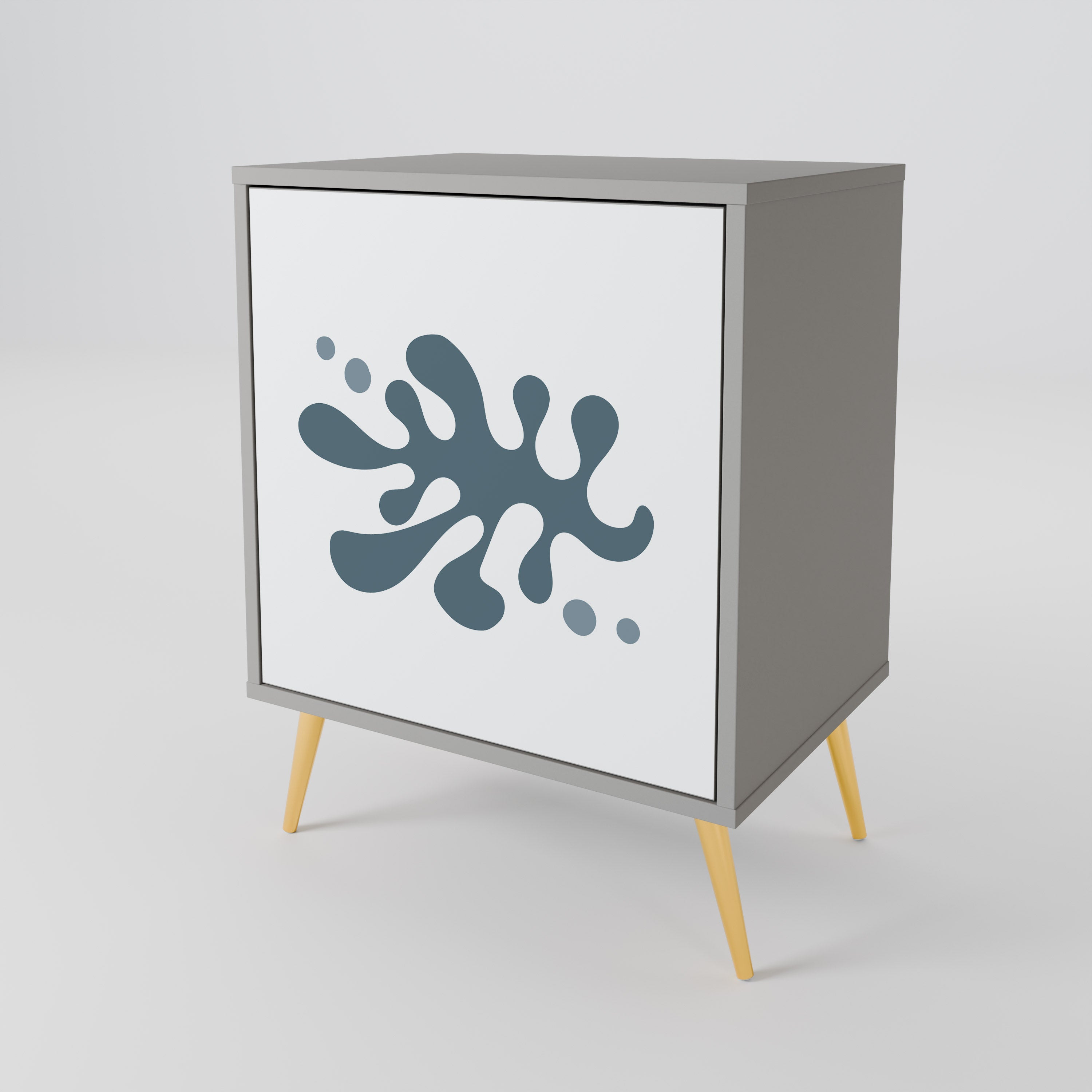 Aparador de una puerta WONDERLAND VEGETATION en acabado gris