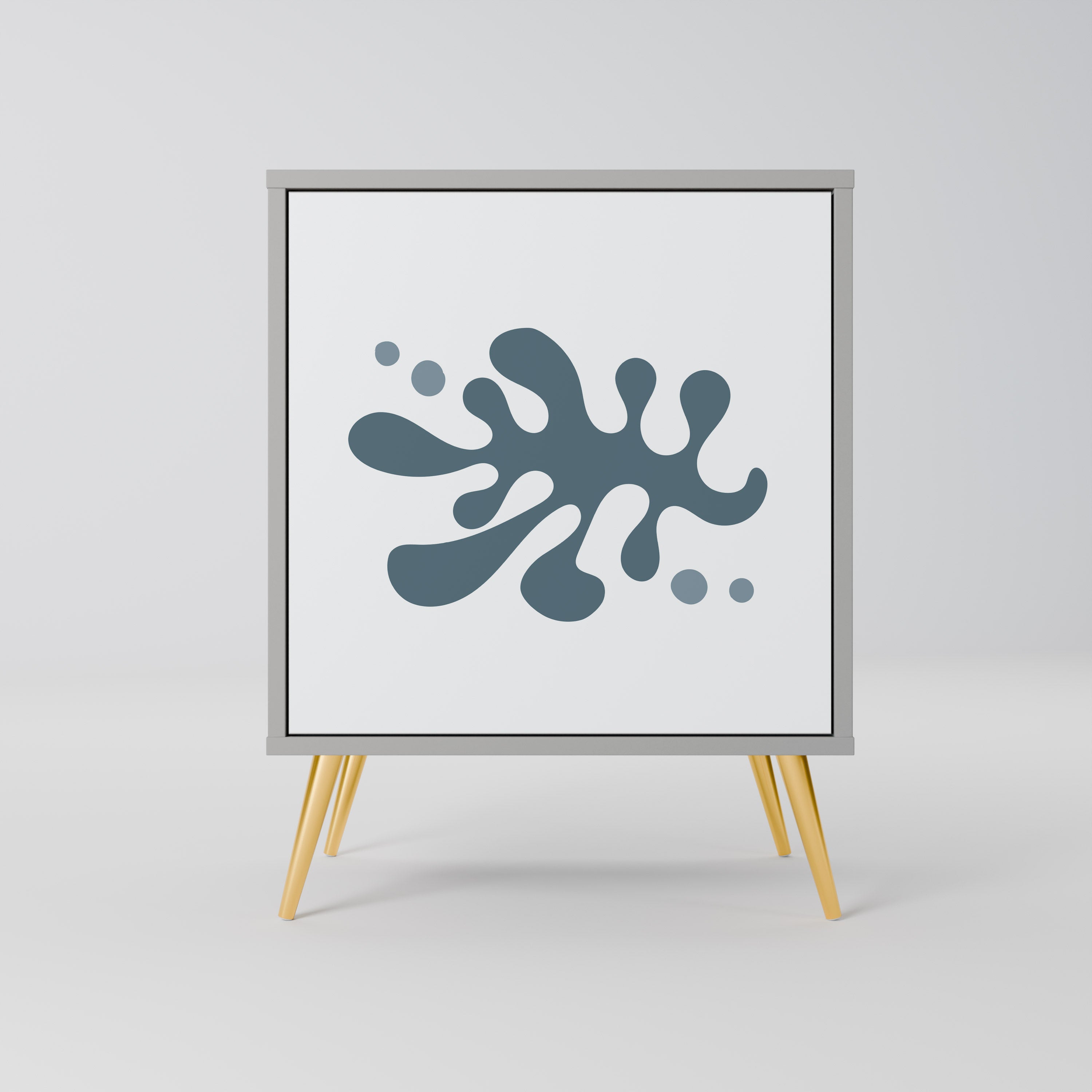 Aparador de una puerta WONDERLAND VEGETATION en acabado gris