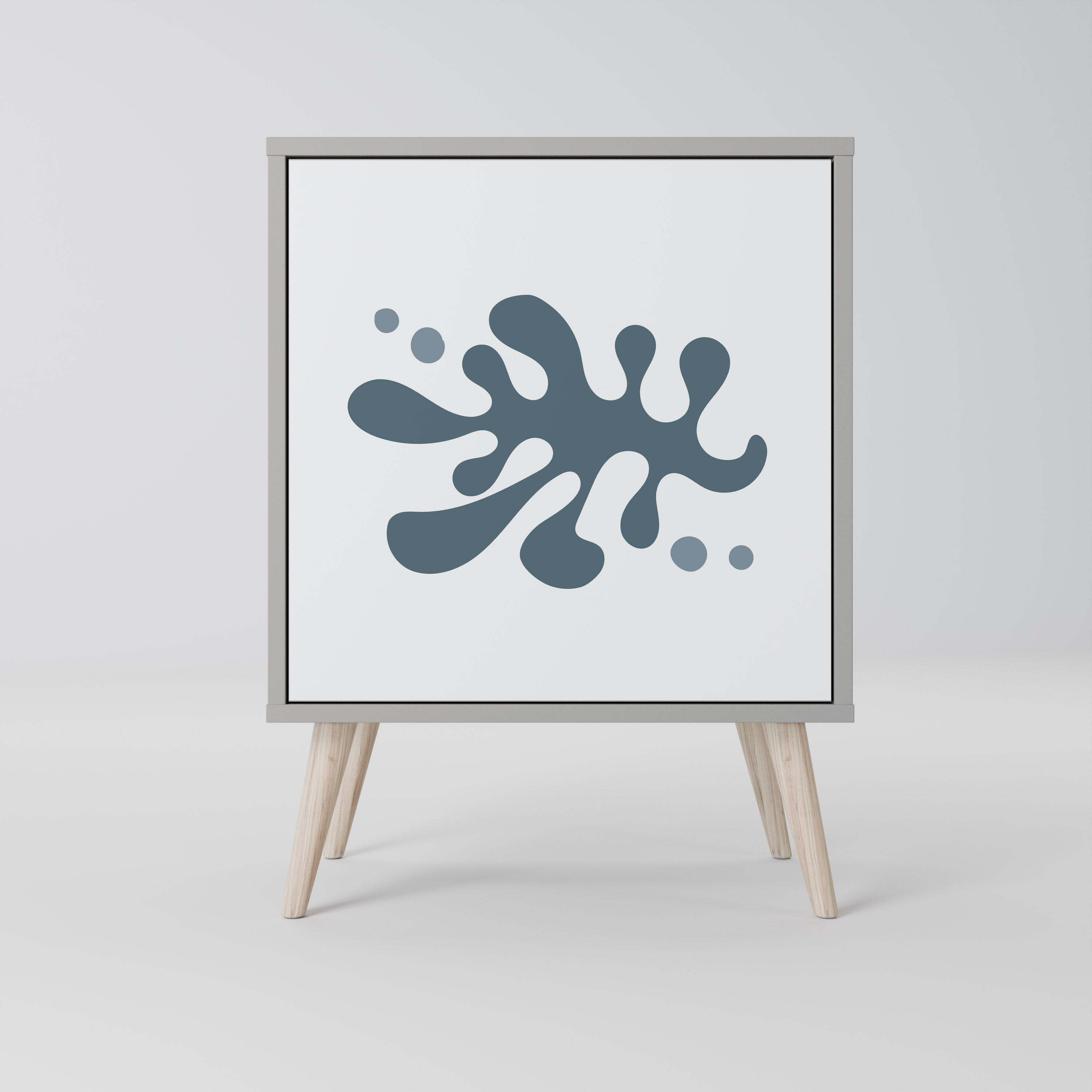 Aparador de una puerta WONDERLAND VEGETATION en acabado gris