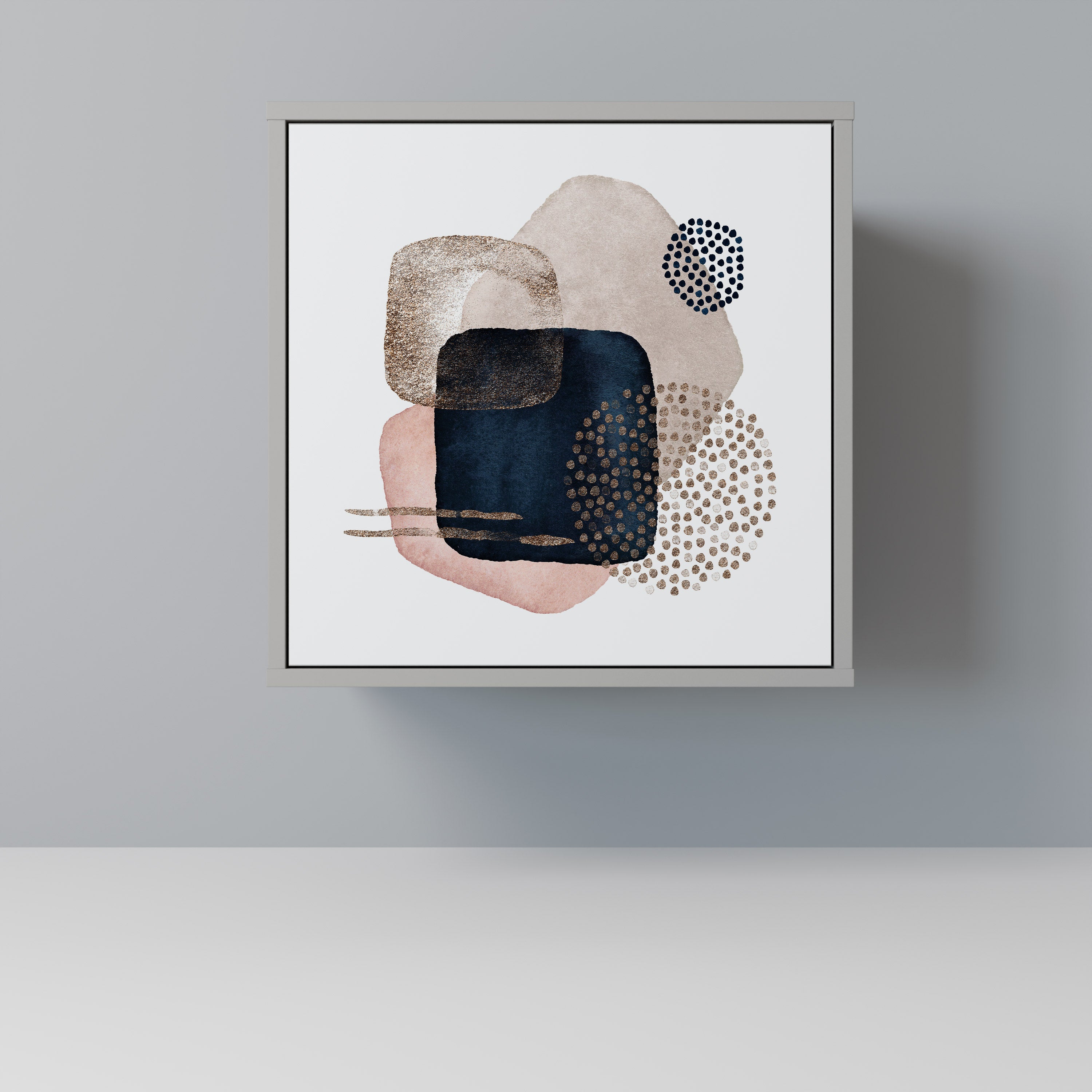 Aparador de 1 puerta COLORFUL SHAPES en acabado gris