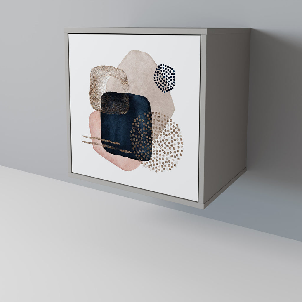 Aparador de 1 puerta COLORFUL SHAPES en acabado gris