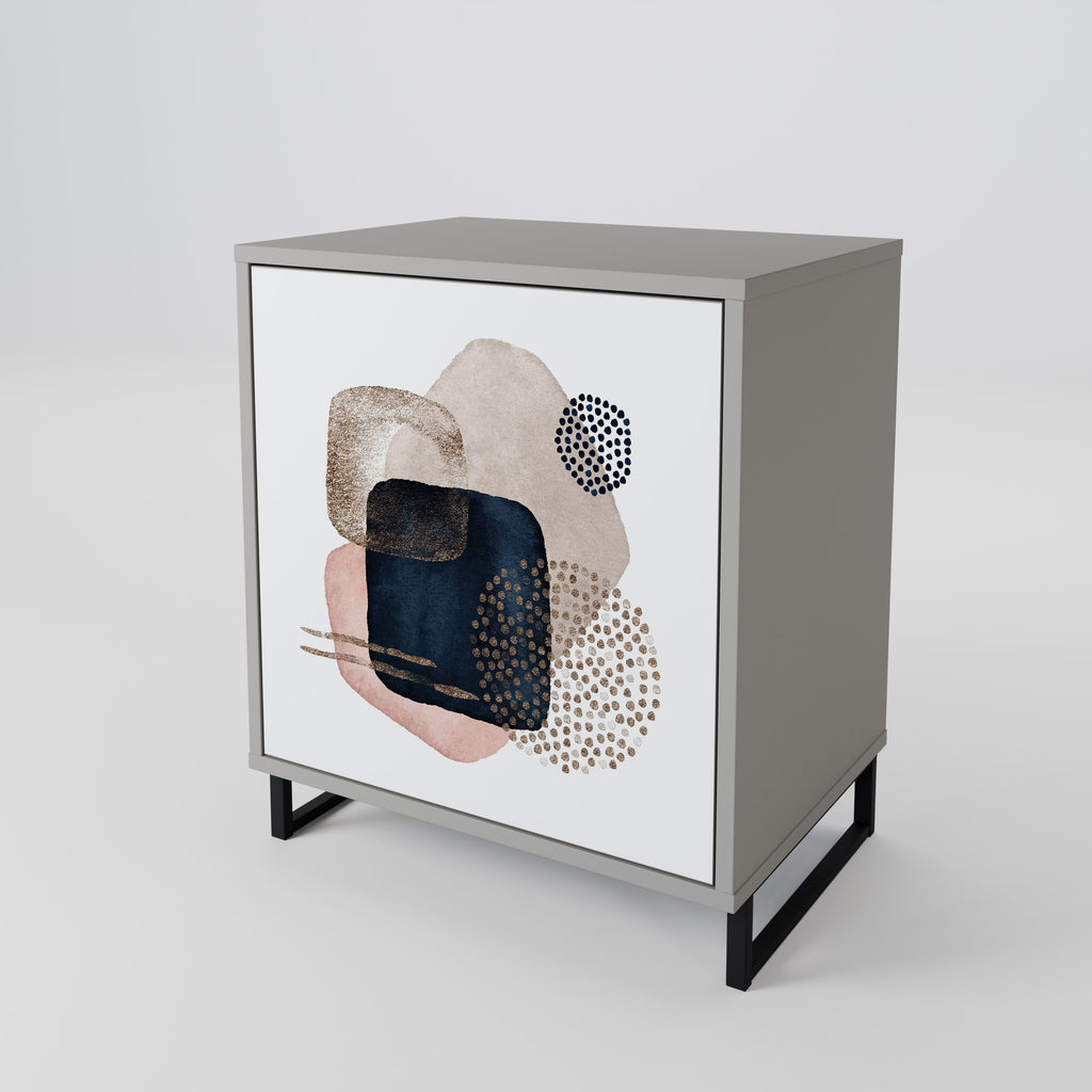 Aparador de 1 puerta COLORFUL SHAPES en acabado gris