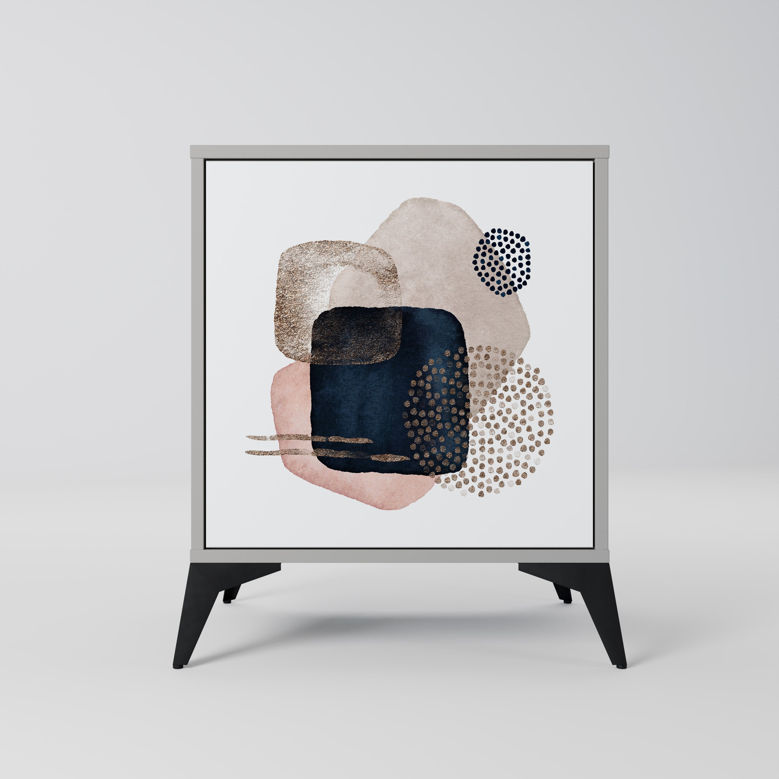 Aparador de 1 puerta COLORFUL SHAPES en acabado gris