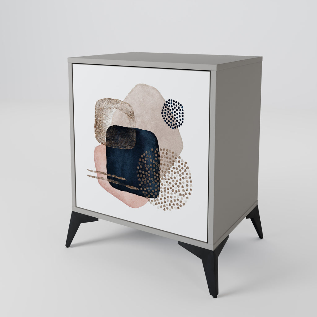 Aparador de 1 puerta COLORFUL SHAPES en acabado gris