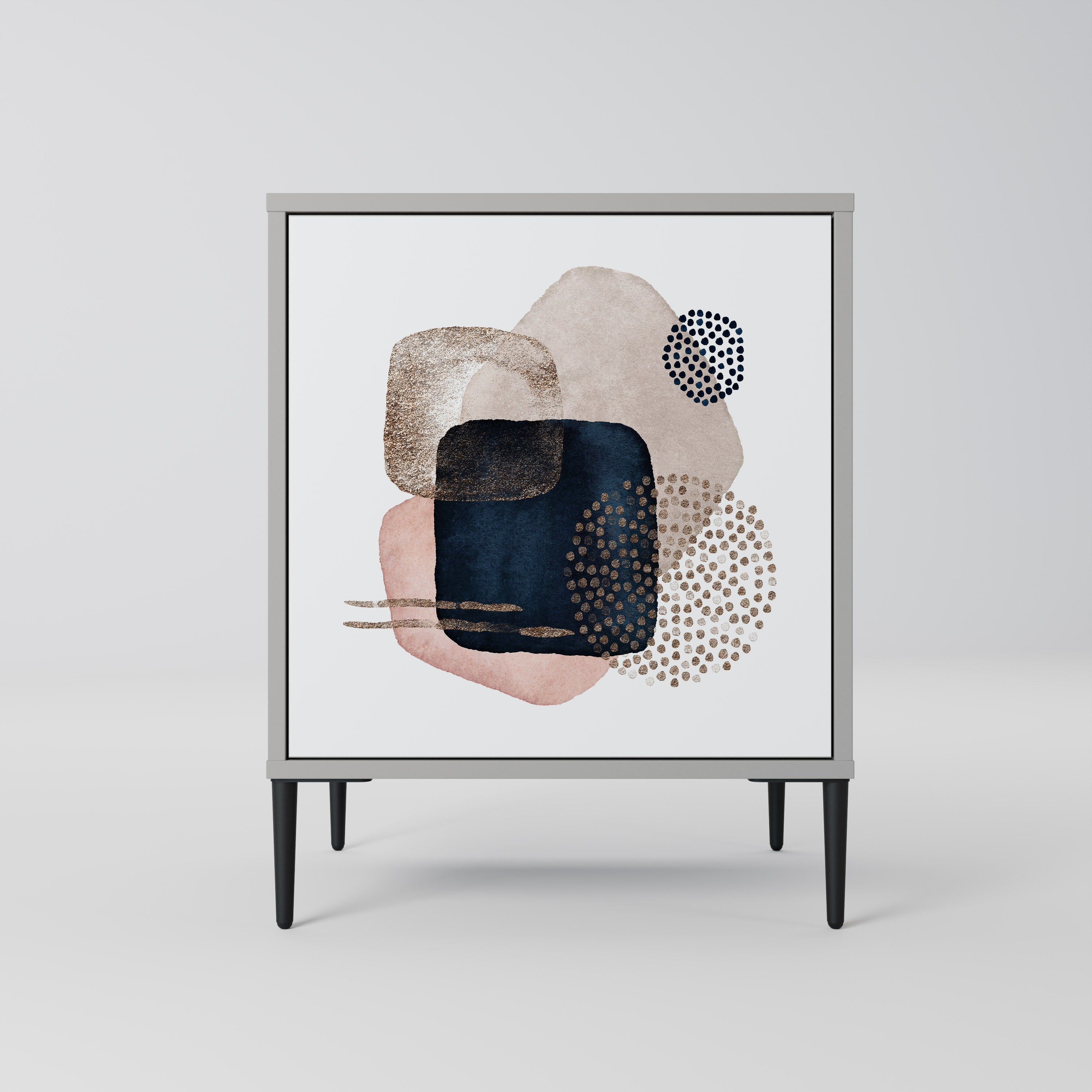 Aparador de 1 puerta COLORFUL SHAPES en acabado gris