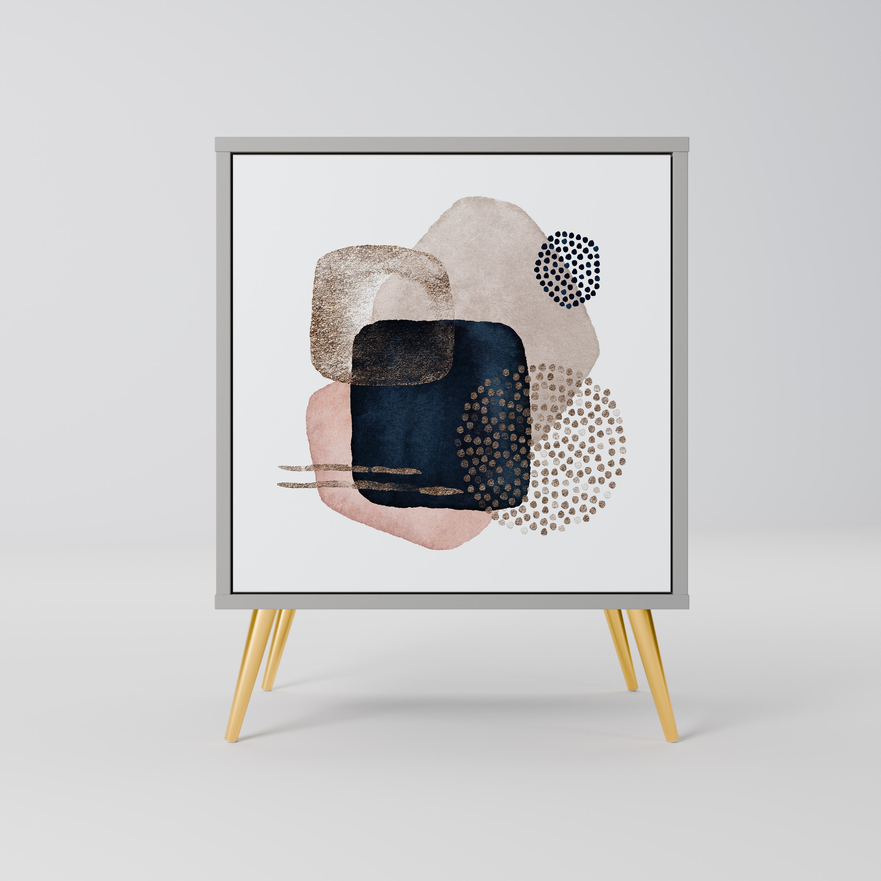 Aparador de 1 puerta COLORFUL SHAPES en acabado gris