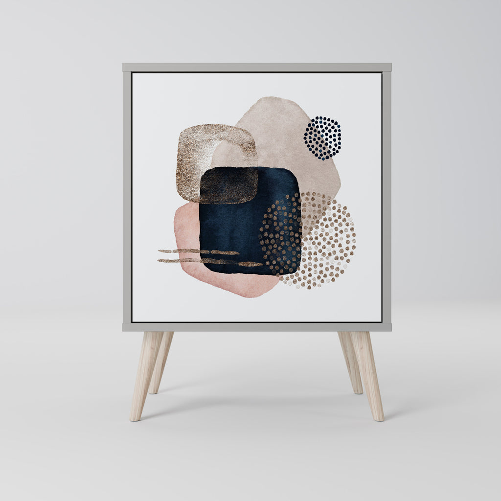 Aparador de 1 puerta COLORFUL SHAPES en acabado gris