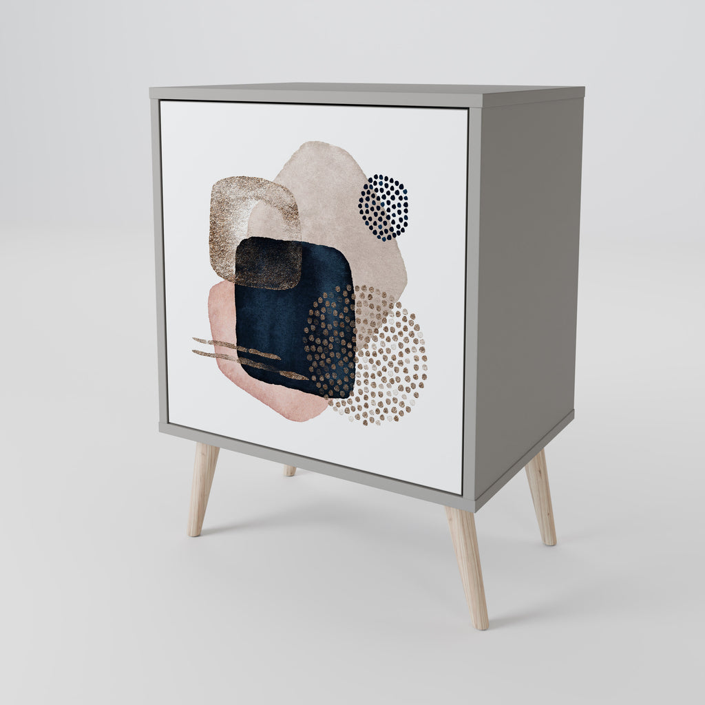 Aparador de 1 puerta COLORFUL SHAPES en acabado gris