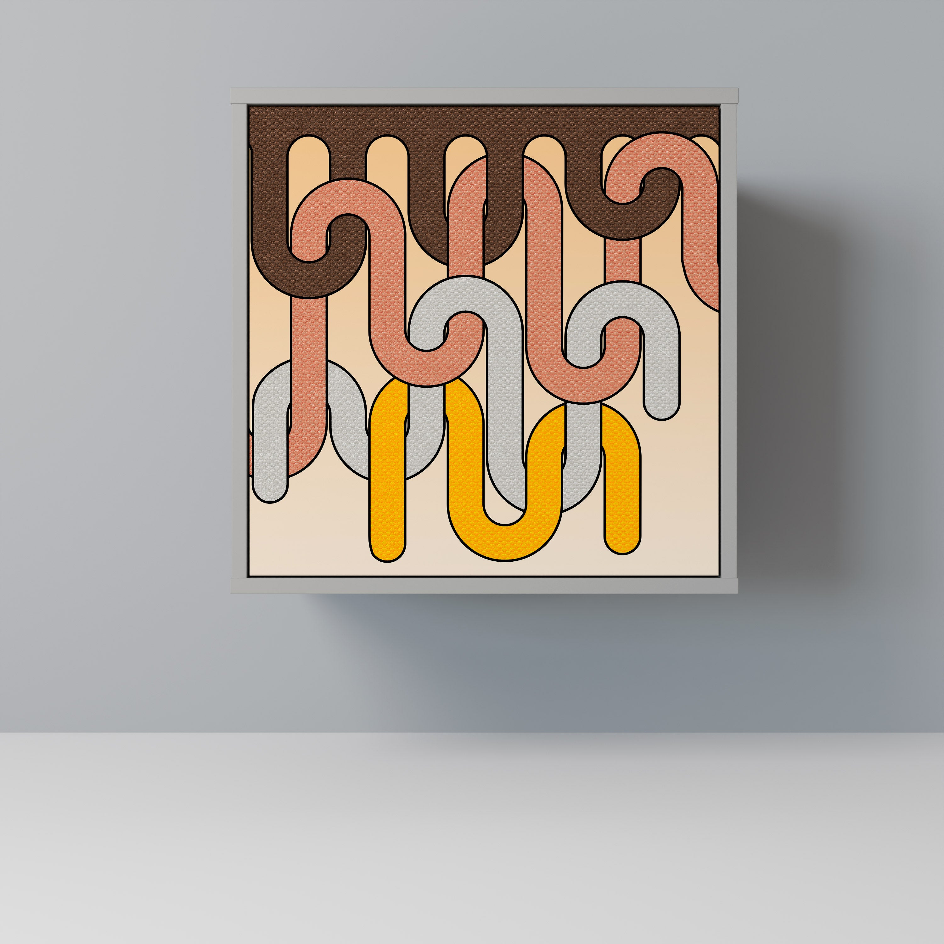 Aparador COLORFUL STRINGS de 1 puerta en acabado gris