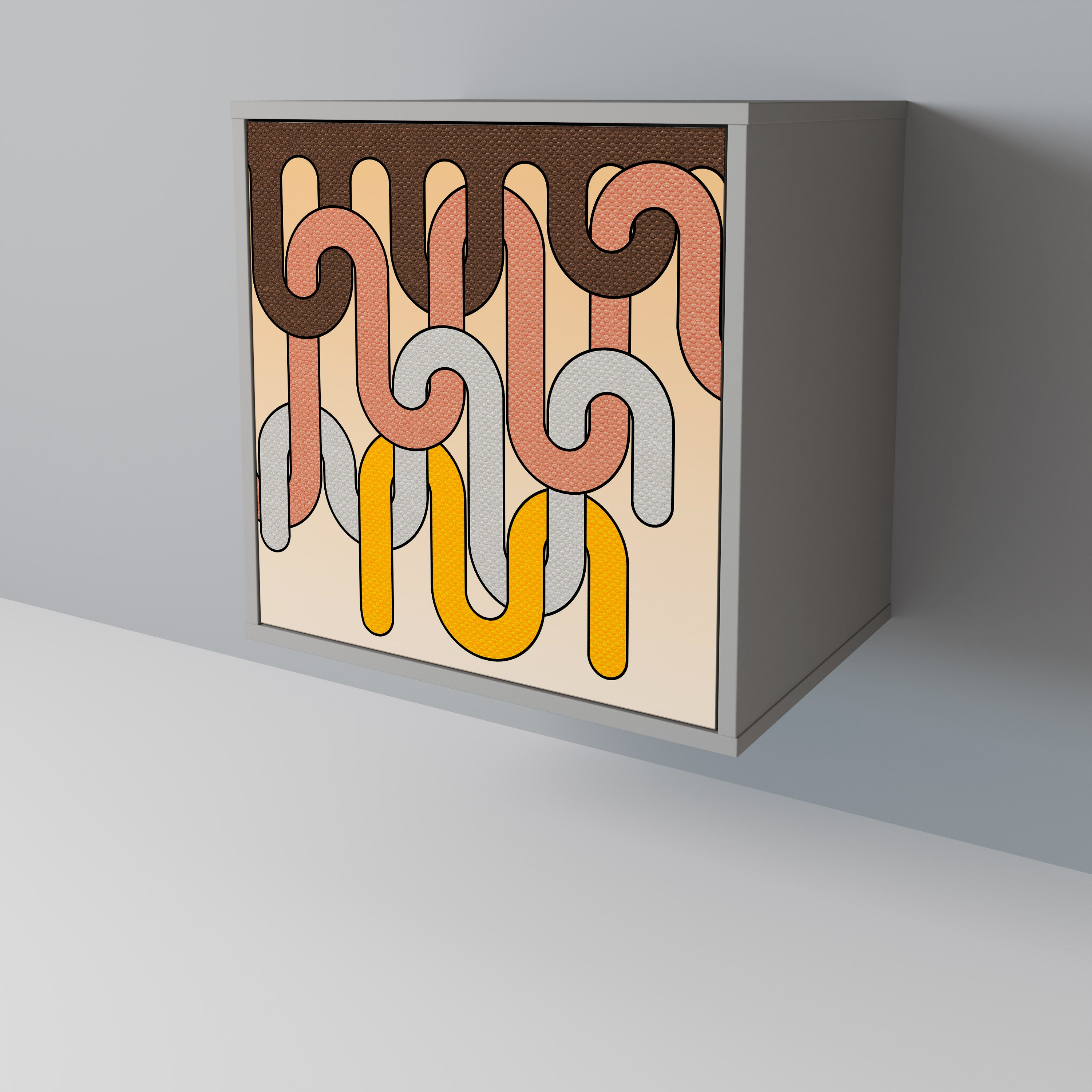 Aparador COLORFUL STRINGS de 1 puerta en acabado gris